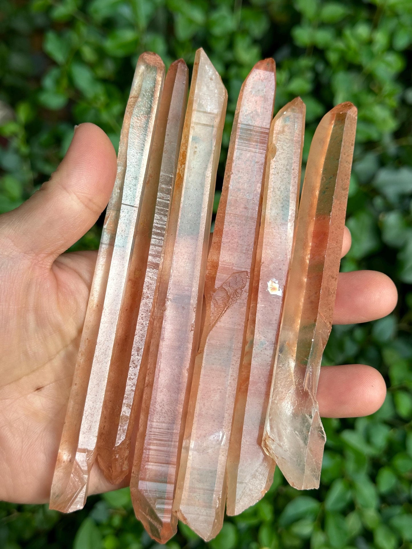 You Pick!Rare Natural Long Laser Hematite Lemurian Quartz Crystal/Red Double Terminated Hematite Quartz/Tangerine Crystal/Meditation Wand