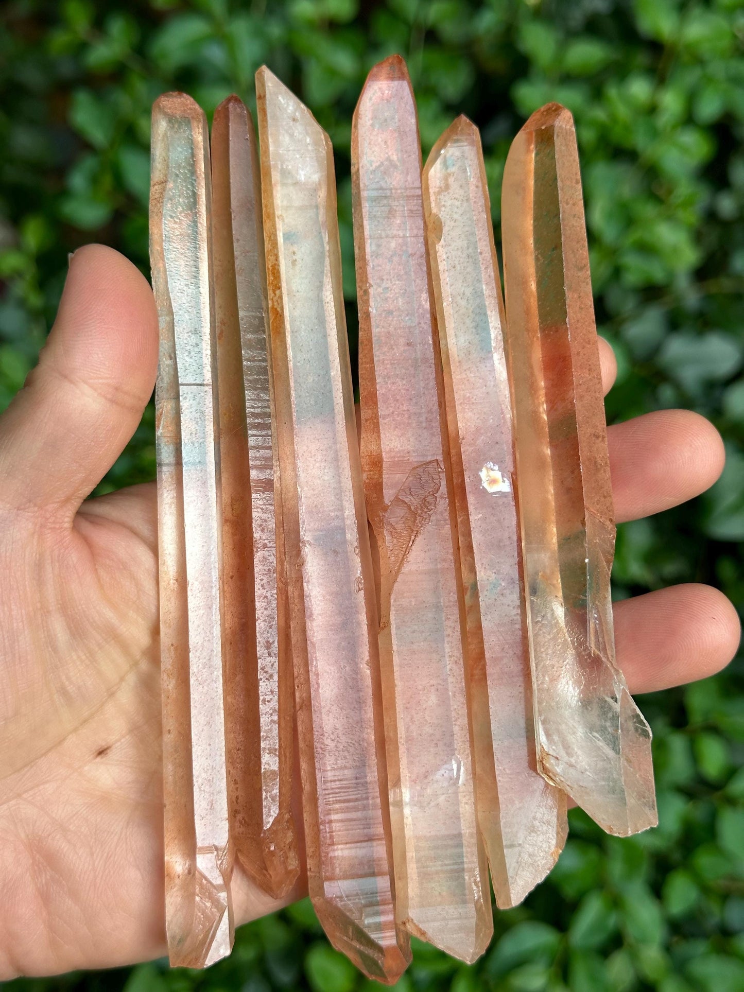 You Pick!Rare Natural Long Laser Hematite Lemurian Quartz Crystal/Red Double Terminated Hematite Quartz/Tangerine Crystal/Meditation Wand