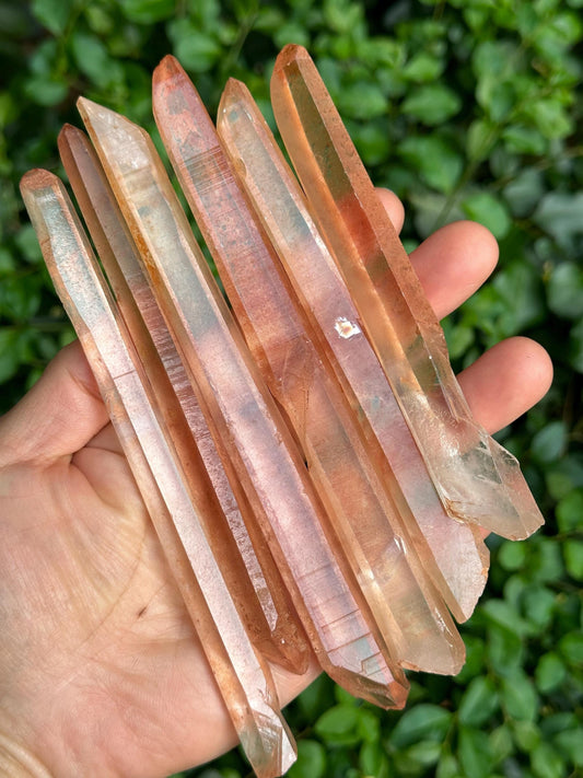 You Pick!Rare Natural Long Laser Hematite Lemurian Quartz Crystal/Red Double Terminated Hematite Quartz/Tangerine Crystal/Meditation Wand