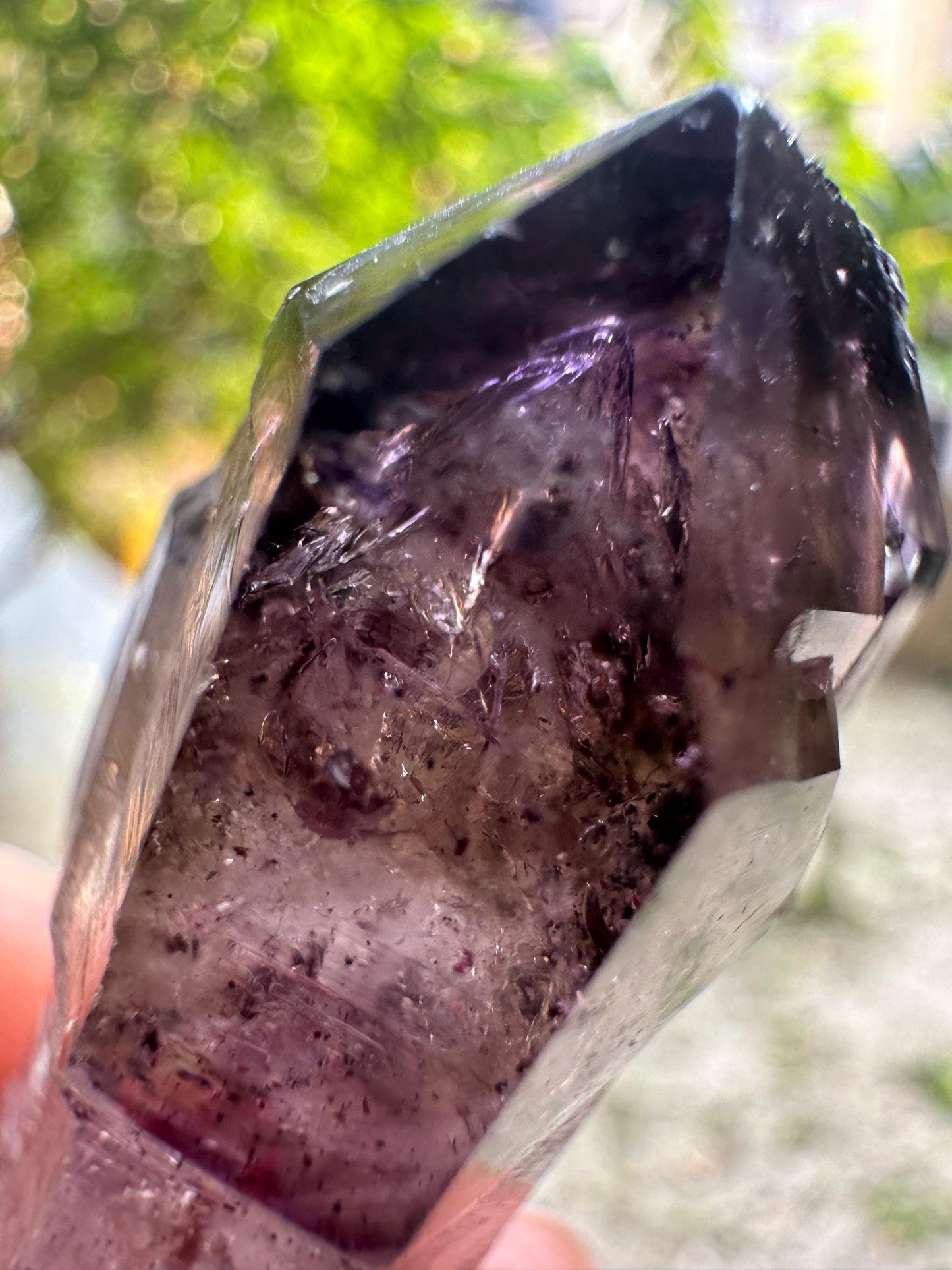 Clear Enhydro Super 7 Amethyst Quartz Scepter Crystal Point with Moving Bubble Included/Specimen/Super energy Healing Crystal/Reiki-43 g