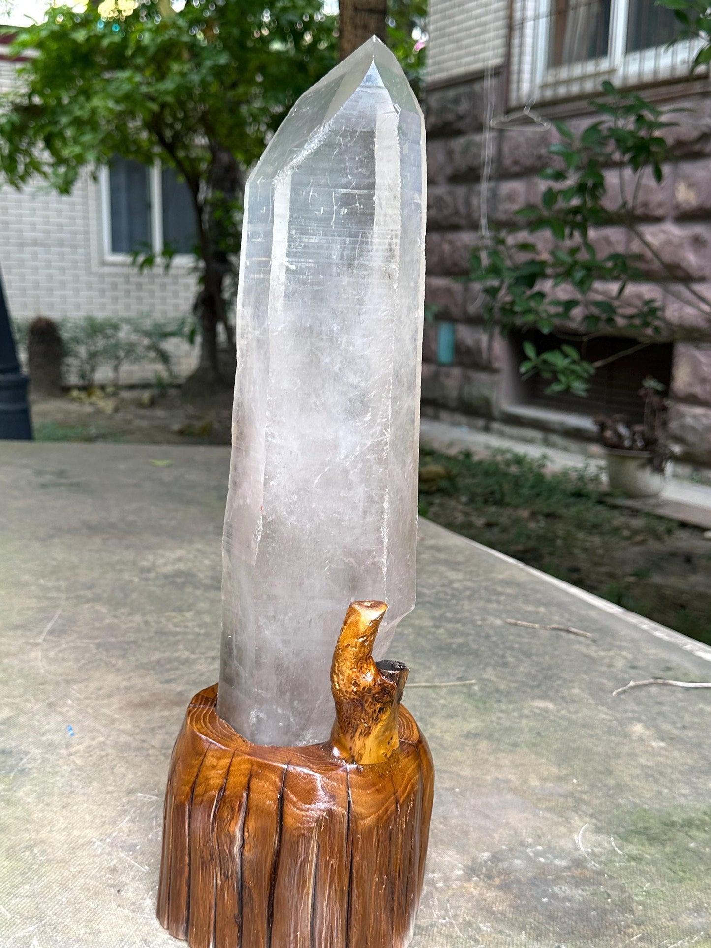 16.7 " RARE EXTRA LONG Himalayan Master Record-keeper Channeling Quartz Crystal Point/Energy Crystal/Reiki/Healing Crystal/Meditation-4809 g