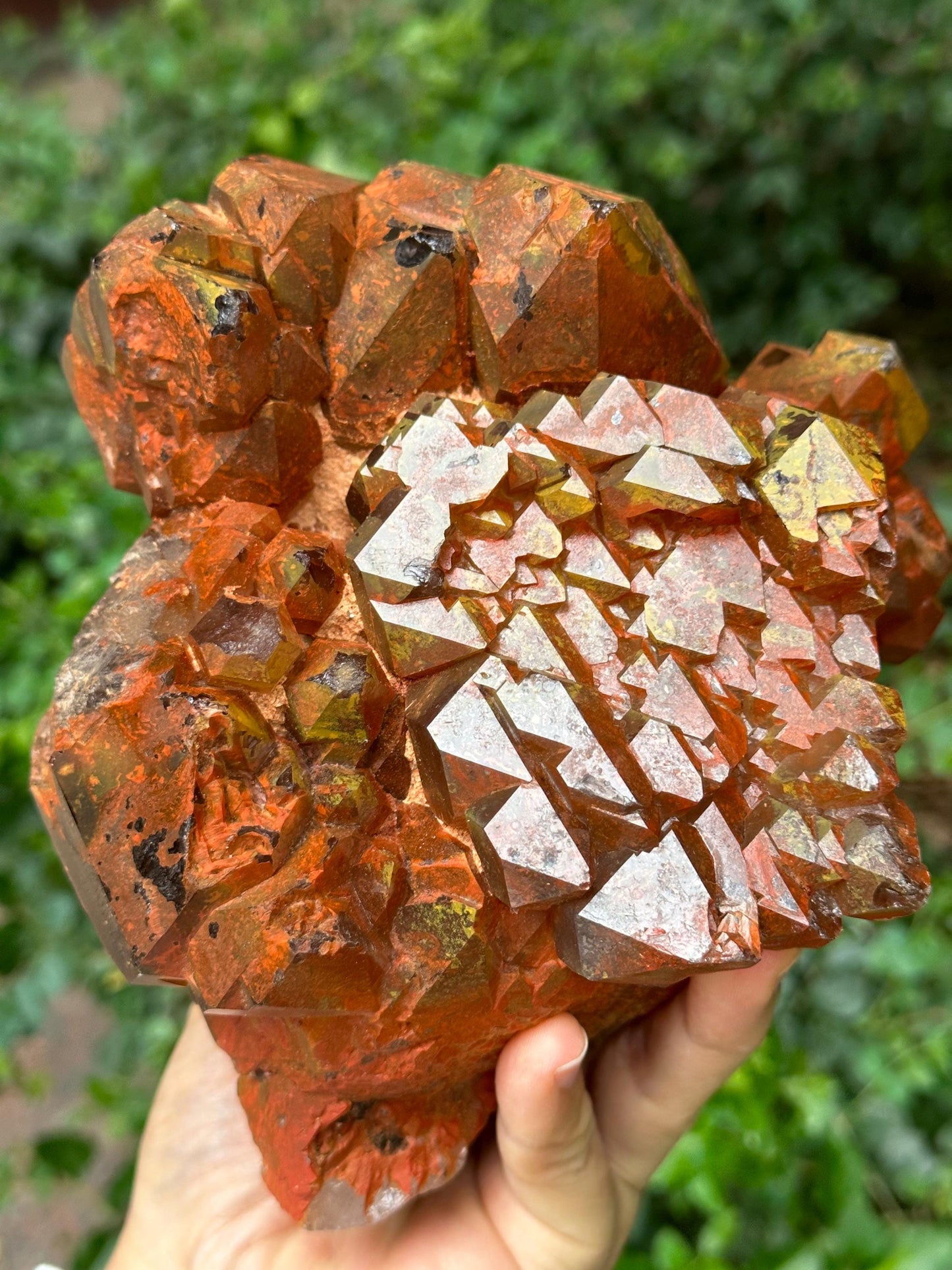 Rare Tangerine Red Hematite Castle Quartz Crystal Single Point/Reiki/Healing Crystal/Meditation/Quartz Specimen-2300 g