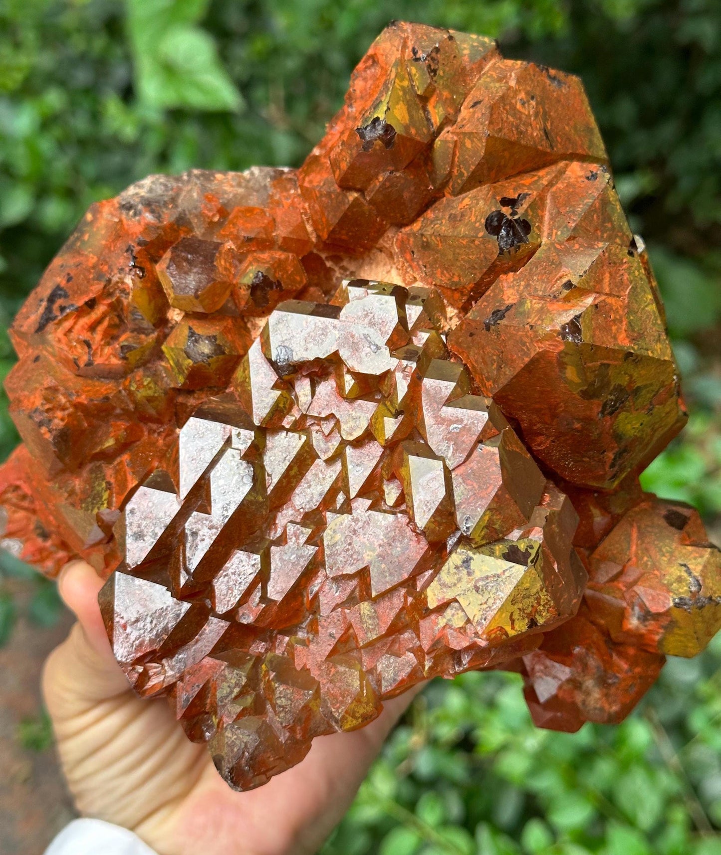 Rare Tangerine Red Hematite Castle Quartz Crystal Single Point/Reiki/Healing Crystal/Meditation/Quartz Specimen-2300 g