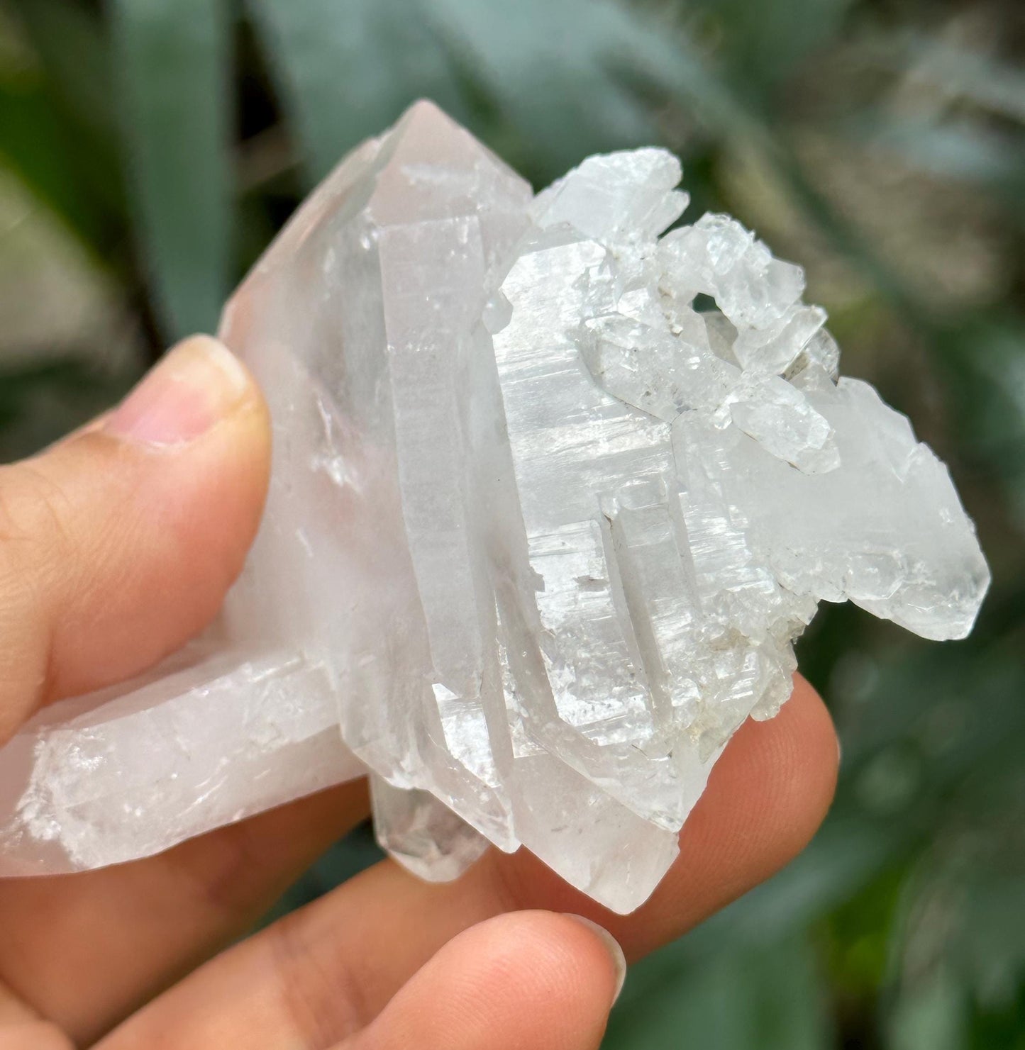 Shining Himalayan Faden Quartz Crystal from Pakistan/Double Terminated Crystal Cluster/Crystal Healing/Meditation/Worry Stone-82 g