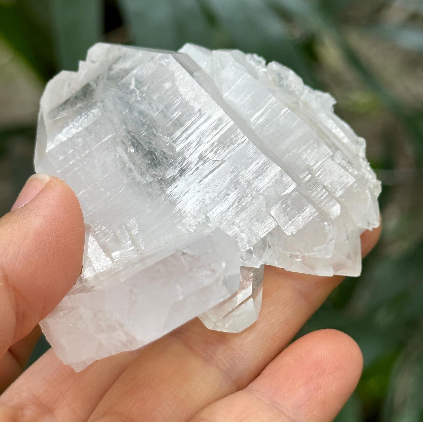 Shining Himalayan Faden Quartz Crystal from Pakistan/Double Terminated Crystal Cluster/Crystal Healing/Meditation/Worry Stone-82 g