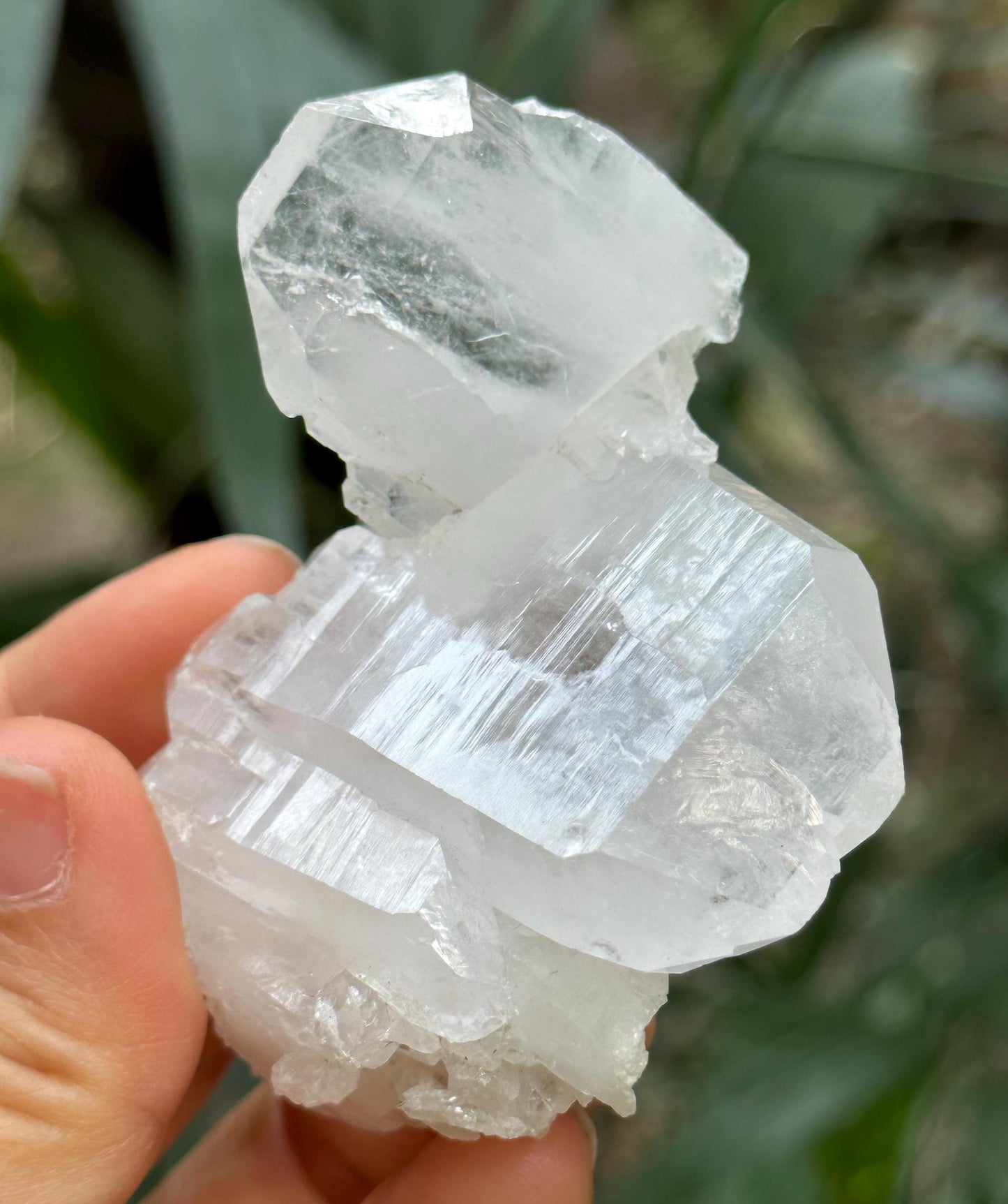 Shining Himalayan Faden Quartz Crystal from Pakistan/Double Terminated Crystal Cluster/Crystal Healing/Meditation/Worry Stone-82 g