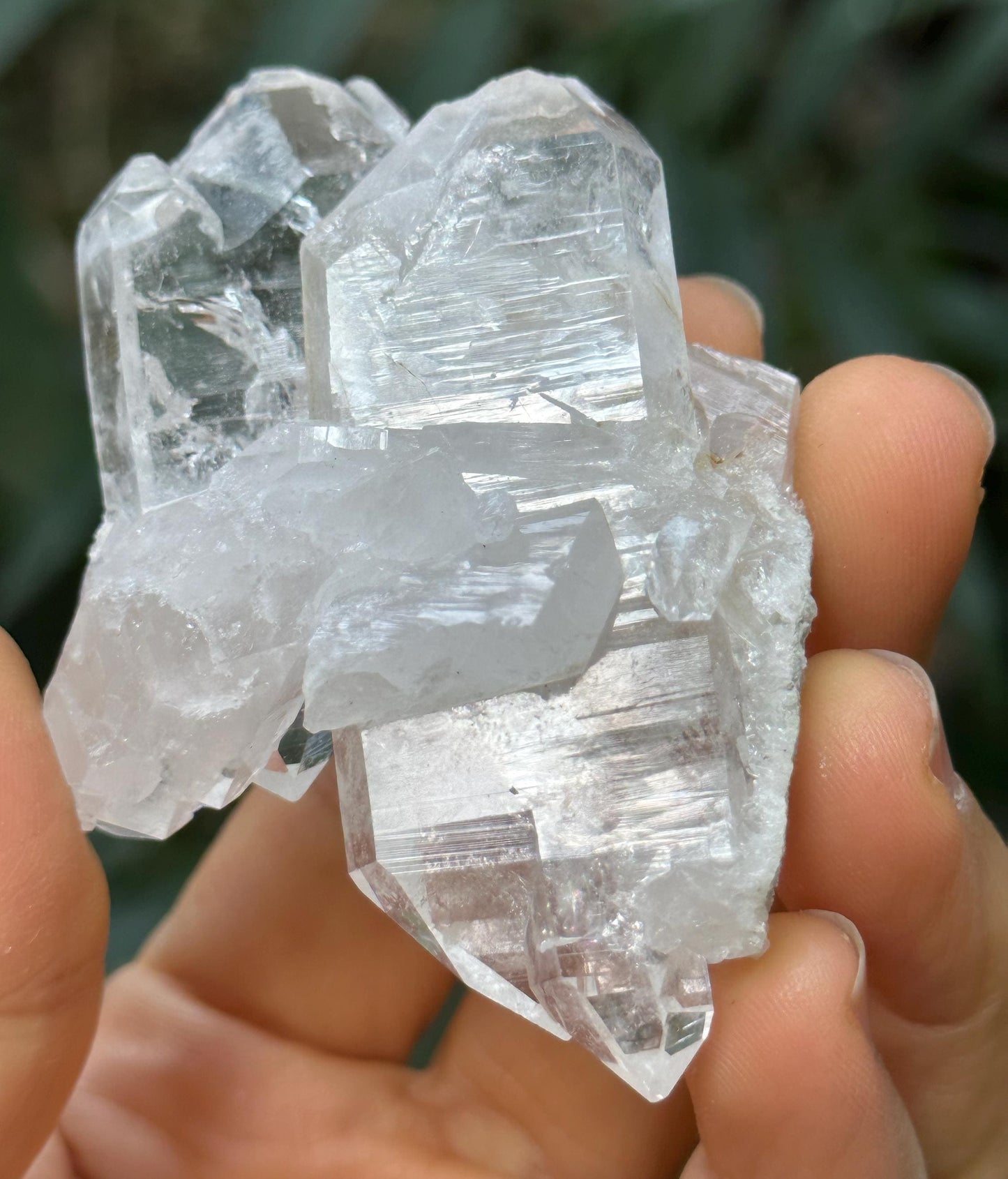 Double Terminated Himalayan Faden Quartz Crystal from Pakistan/Crystal Cluster/Crystal Healing/Meditation/Worry Stone-61 g