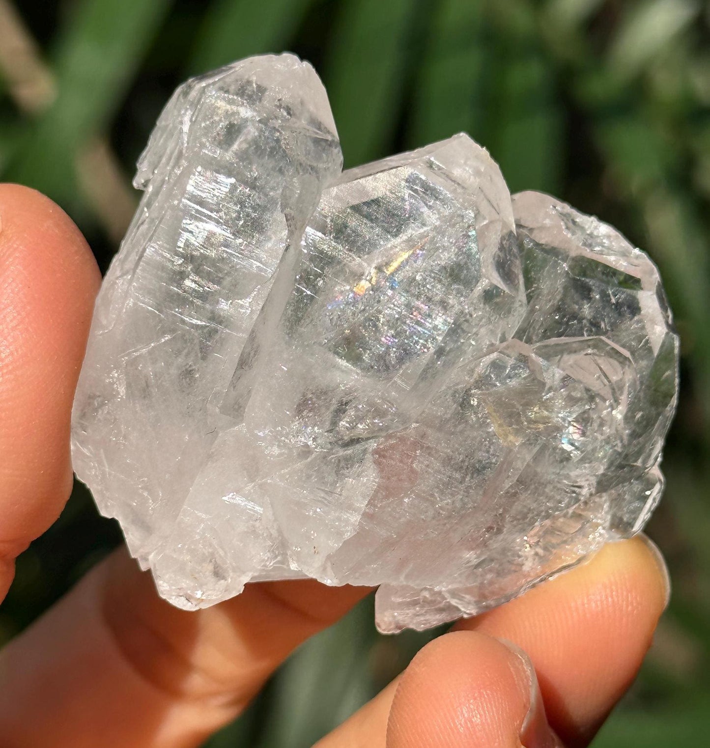 Tabular Rainbow Himalayan Faden Quartz Crystal Cluster from Pakistan/Crystal Healing/Meditation/Worry Stone-35 g