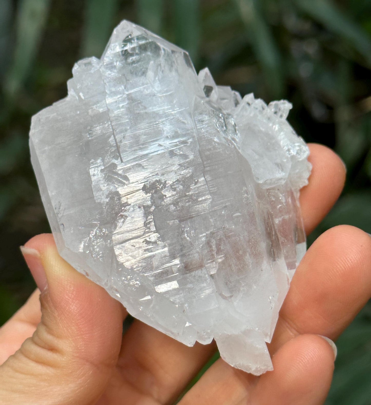 Double Terminated Himalayan Faden Quartz Crystal Tabular Crystal from Pakistan/Crystal Cluster/Crystal Healing/Meditation/Worry Stone-106 g