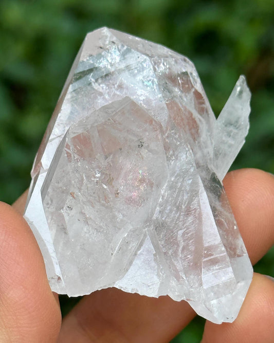 Shining Double Terminated Himalayan Faden Quartz Crystal from Pakistan/Crystal Cluster/Crystal Healing/Meditation/Worry Stone-47 g