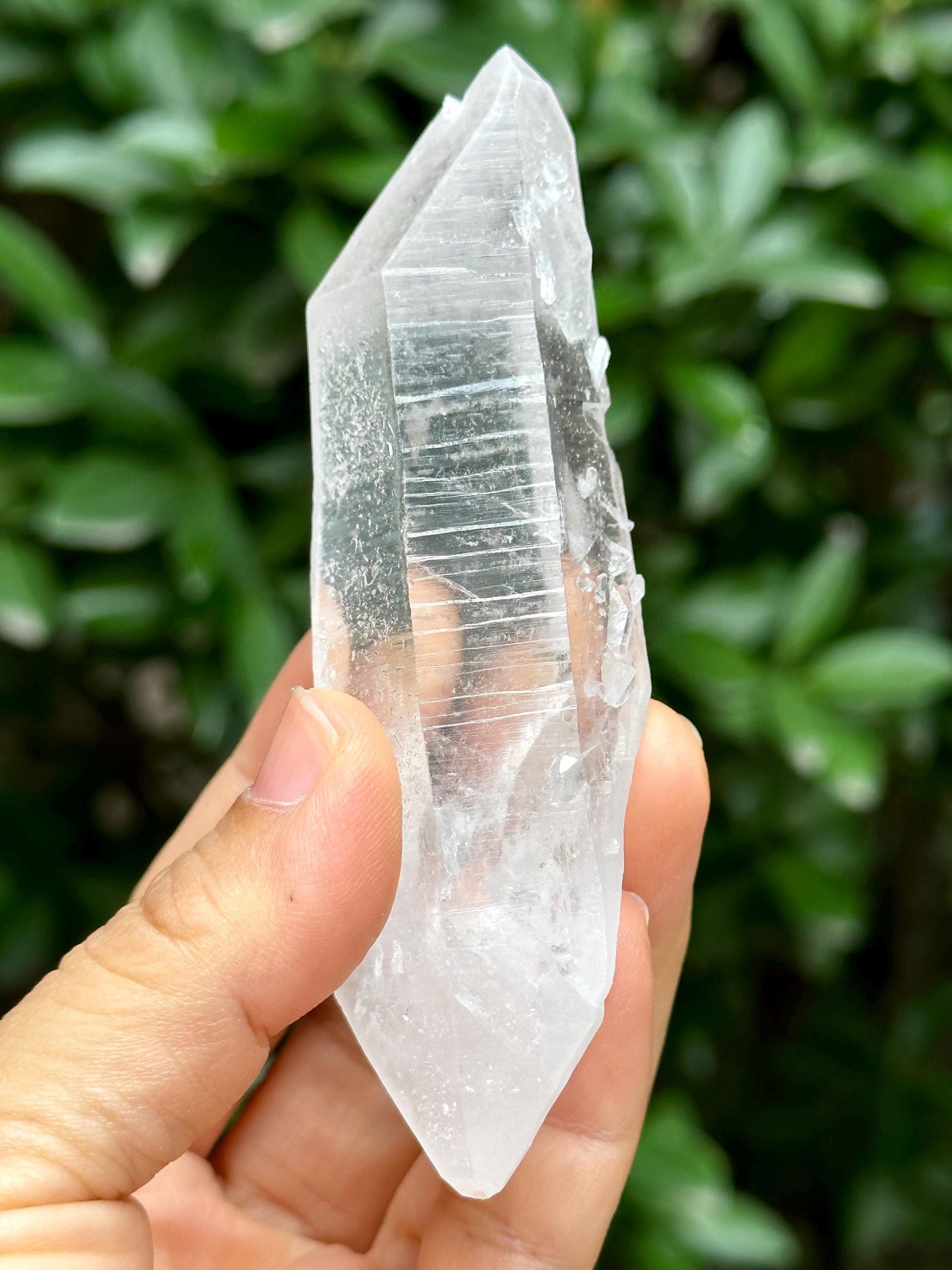 Natural Clear Double Terminated Lemurian Seeds Quartz Crystal Point/Energy Crystal/Healing Crystal/Meditation Crystal-95 g