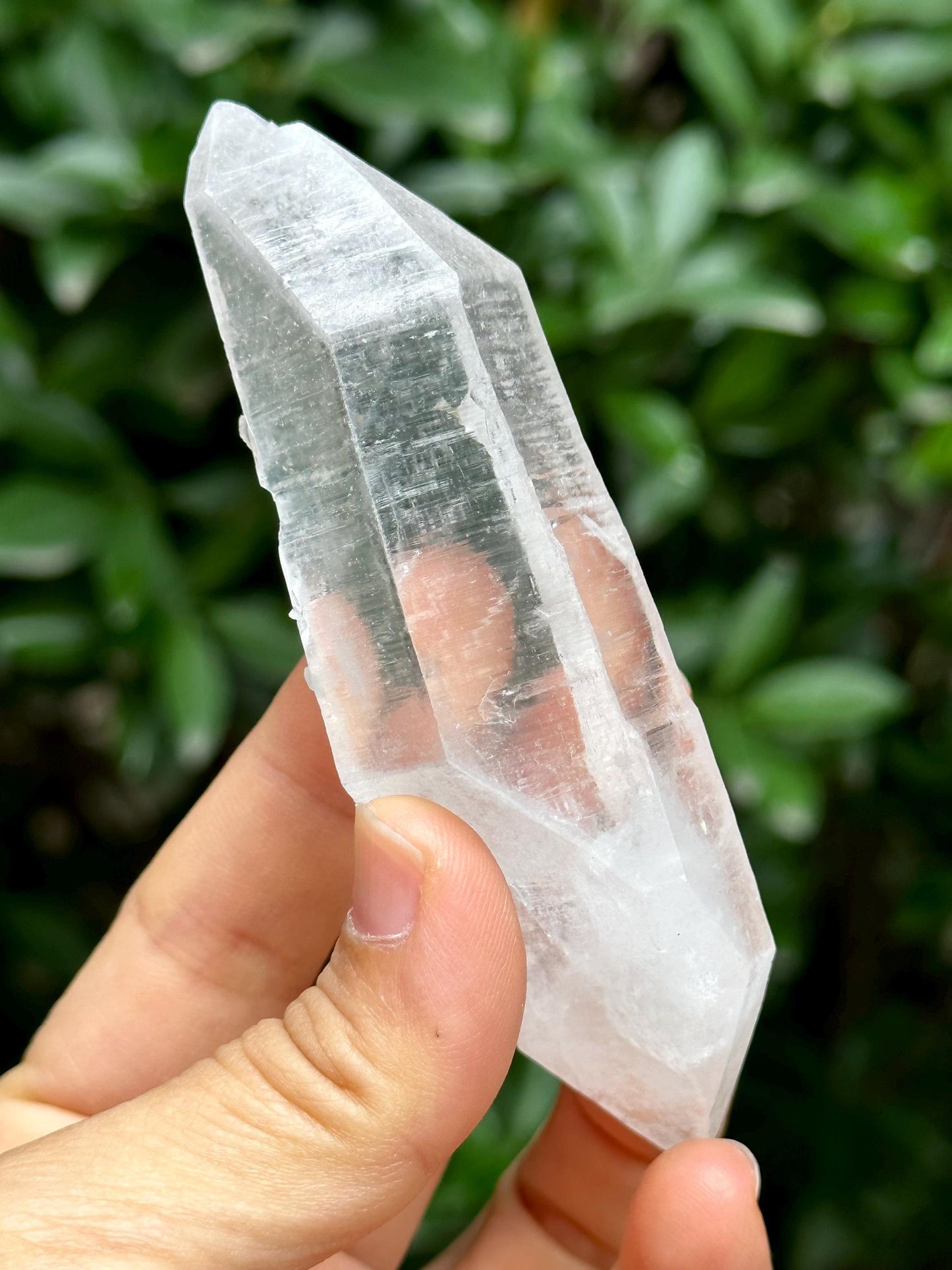 Natural Clear Double Terminated Lemurian Seeds Quartz Crystal Point/Energy Crystal/Healing Crystal/Meditation Crystal-95 g