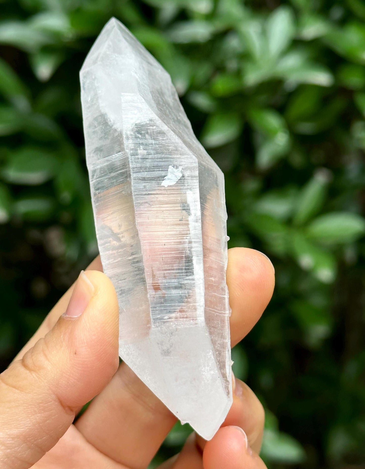 Natural Clear Double Terminated Lemurian Seeds Quartz Crystal Point/Energy Crystal/Healing Crystal/Meditation Crystal-95 g