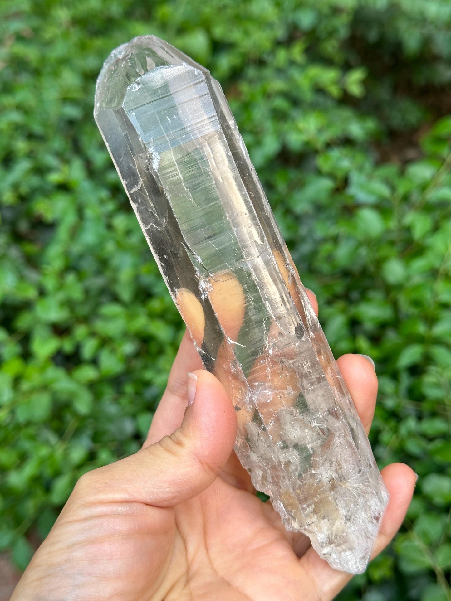 Special Offer! Natural Double Terminated Clear Smoky Macro-mosaic Quartz Crystal Point /Energy/Reiki/Healing/Meditation/Collection -305 g