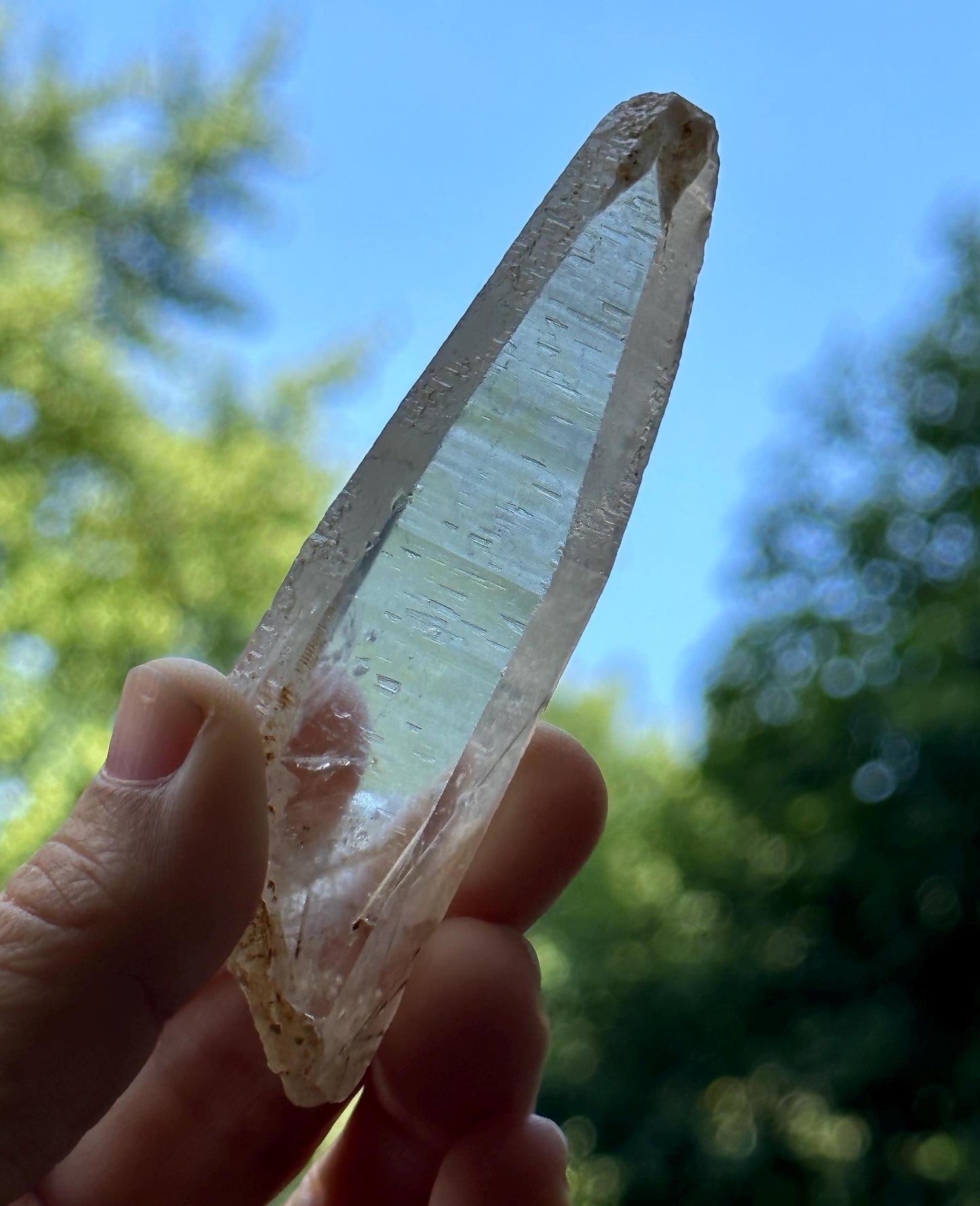 Clear Himalayan Lemurian Laser Quartz Crystal Wand Tourmaline Included/Energy/Crystal Reiki/Healing/Meditation/Crystal Collection-54 g