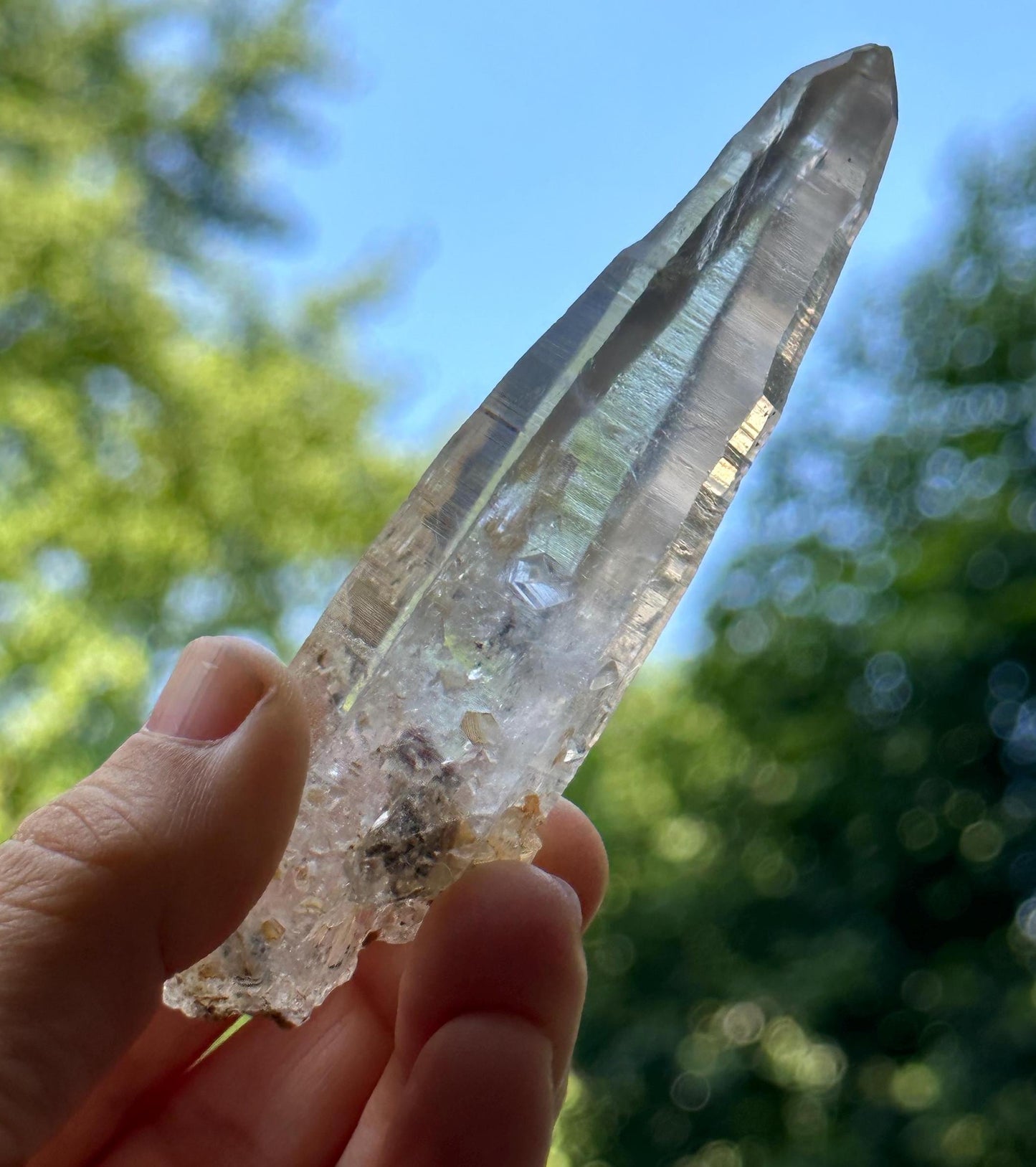 Clear Himalayan Lemurian Laser Quartz Crystal Wand Tourmaline Included/Energy/Reiki/Healing/Meditation/Collection/Generator Crystal -71 g