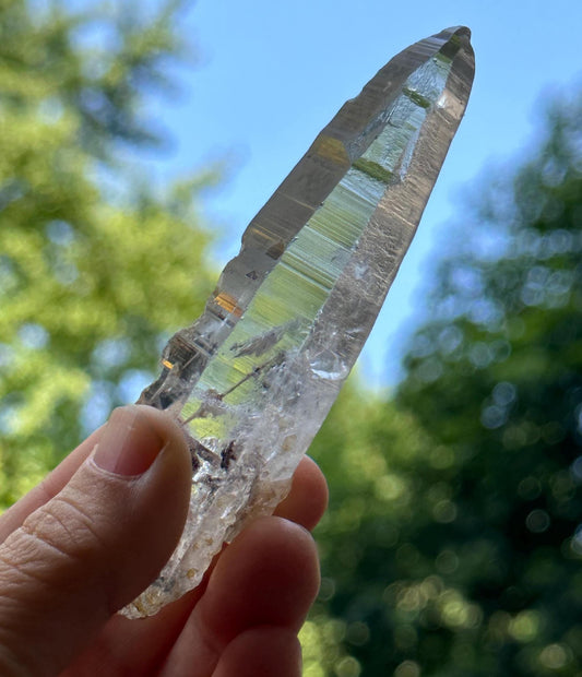 Clear Himalayan Lemurian Laser Quartz Crystal Wand Tourmaline Included/Energy/Reiki/Healing/Meditation/Collection/Generator Crystal -71 g