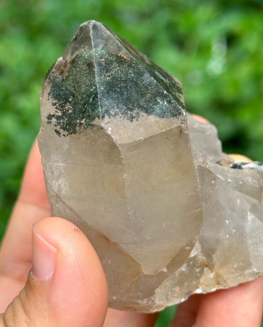 Raw Green Phantom Pyramid Included Quartz Crystal Point/Chlorite Quartz Inclusion/Energy Crystal/Crystal Collection/Meditation/Healing-149 g