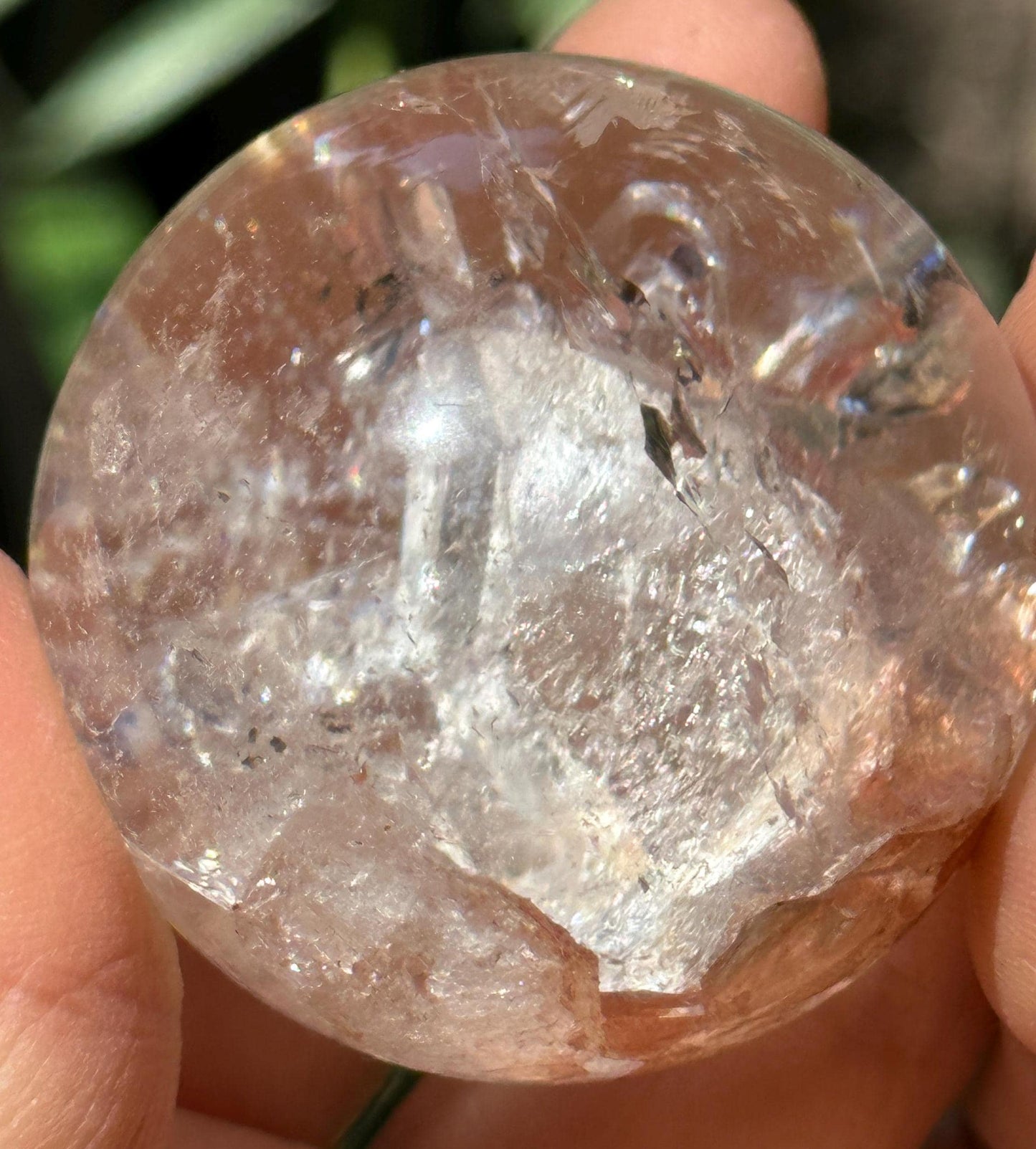 Clear Inner Child Crystal Quartz Crystal Sphere/Clear Inner Crystal/Inclusion Quartz Crystal/Energy Crystal/Special Gift/Meditation-42 mm