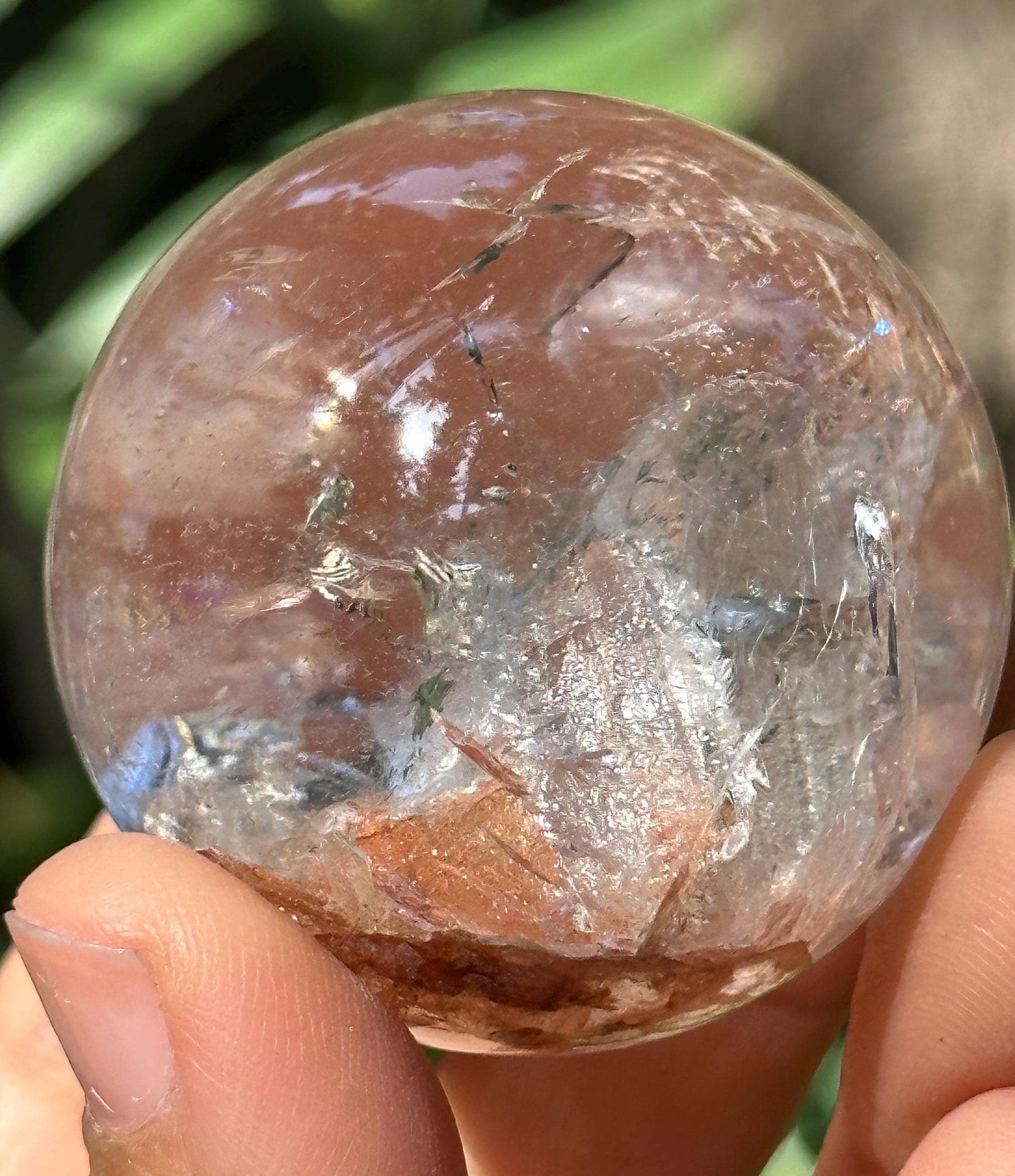 Clear Inner Child Crystal Quartz Crystal Sphere/Clear Inner Crystal/Inclusion Quartz Crystal/Energy Crystal/Special Gift/Meditation-42 mm