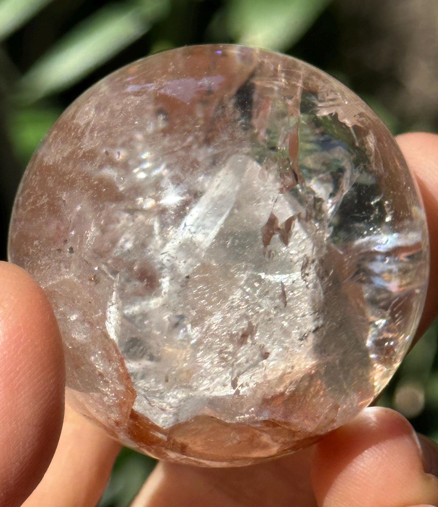 Clear Inner Child Crystal Quartz Crystal Sphere/Clear Inner Crystal/Inclusion Quartz Crystal/Energy Crystal/Special Gift/Meditation-42 mm