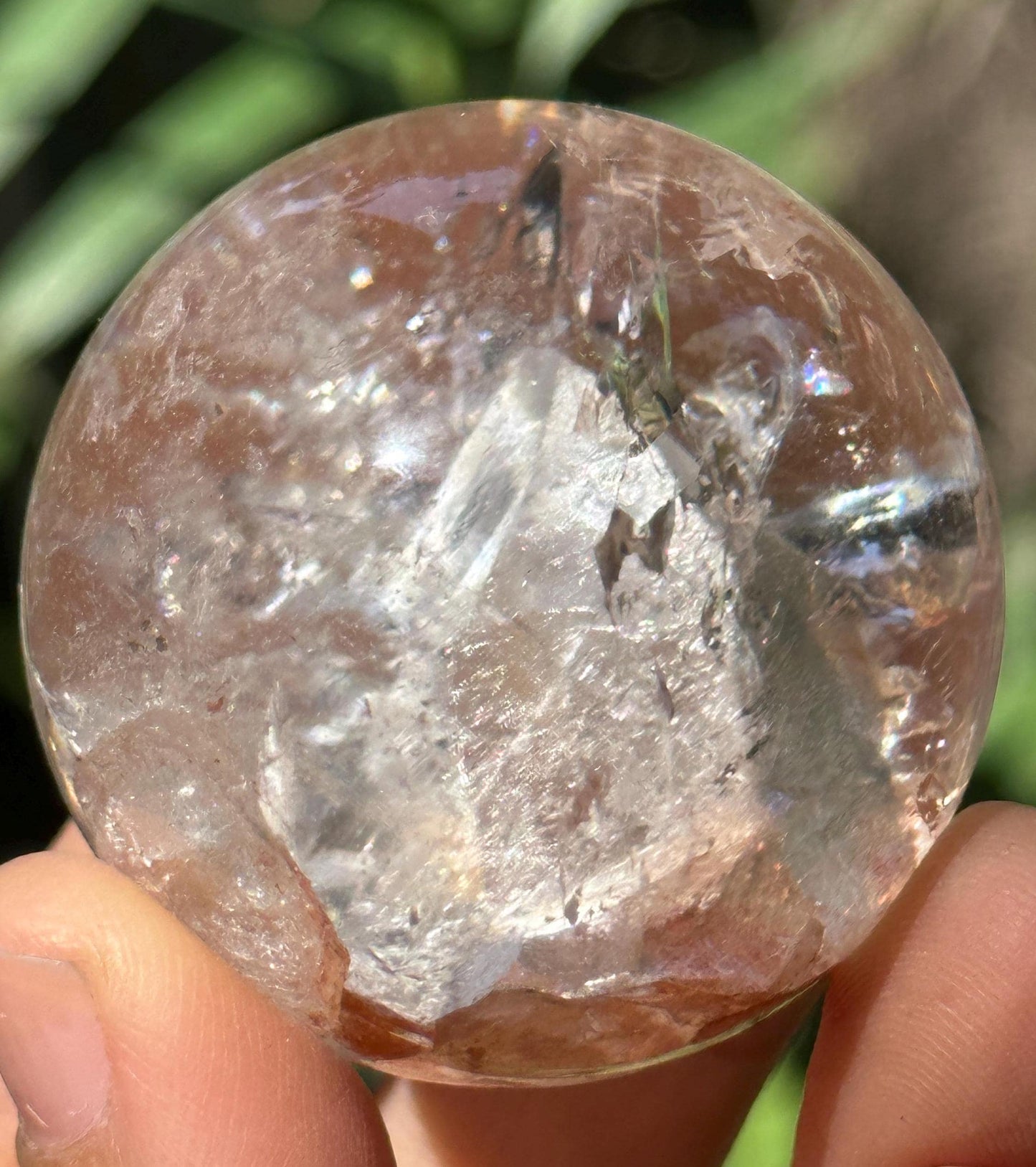 Clear Inner Child Crystal Quartz Crystal Sphere/Clear Inner Crystal/Inclusion Quartz Crystal/Energy Crystal/Special Gift/Meditation-42 mm