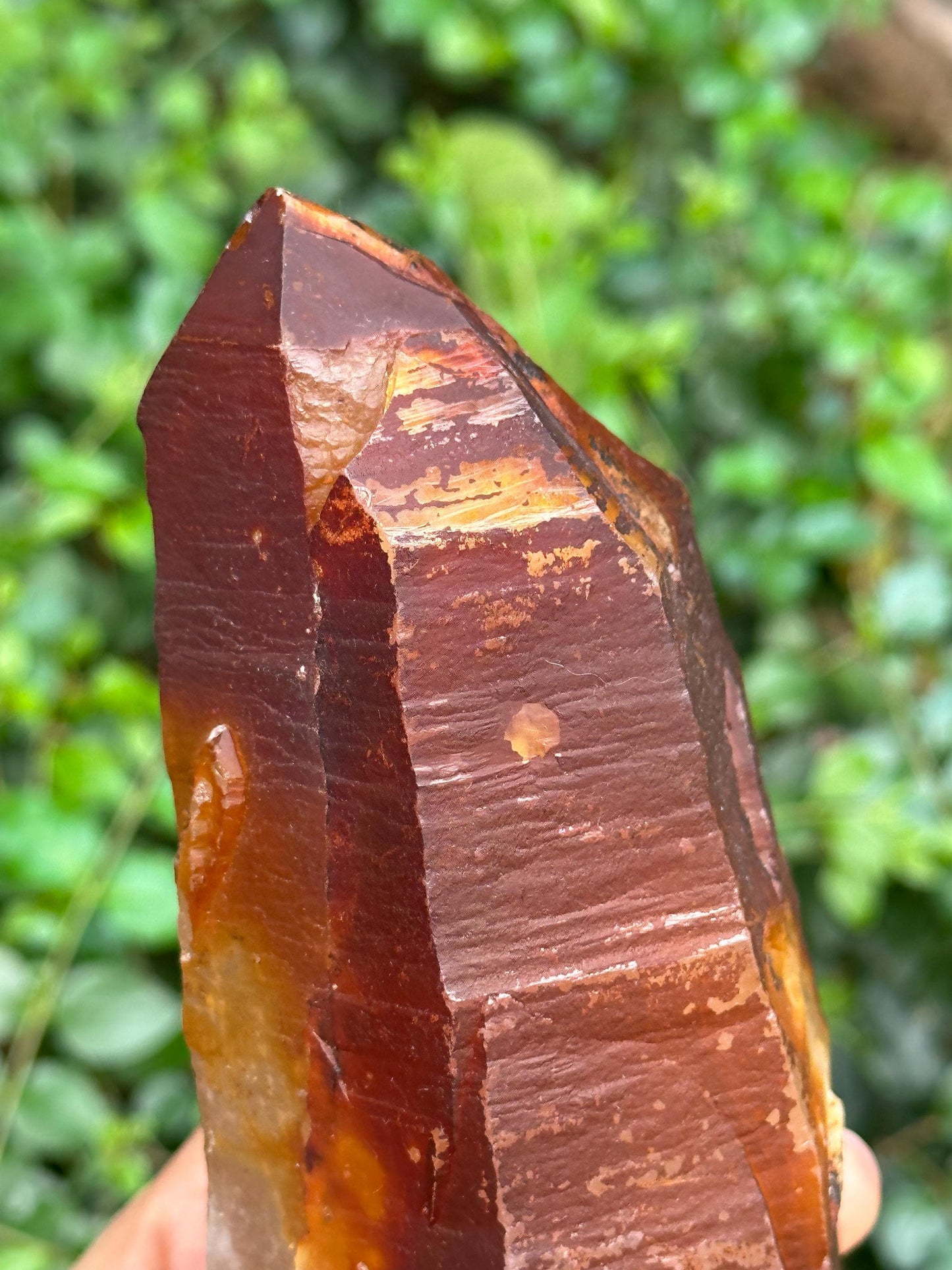 Rare Natural Double Terminated Red Surface Quartz Crystal Point/Golden Hematite Quartz/Tangerine Crystal/Special Gift/Mediation-1736 g