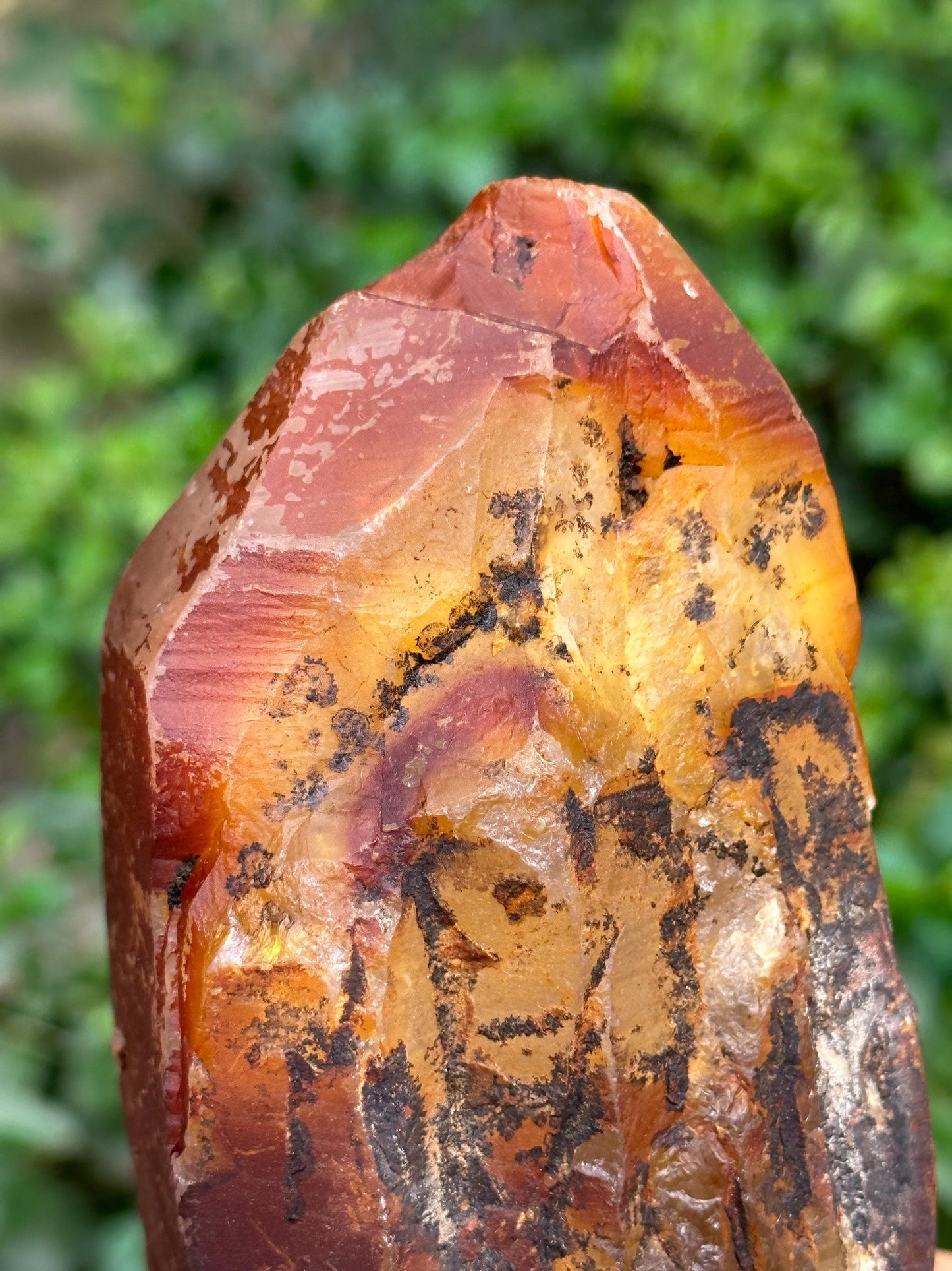 Rare Natural Double Terminated Red Surface Quartz Crystal Point/Golden Hematite Quartz/Tangerine Crystal/Special Gift/Mediation-1736 g