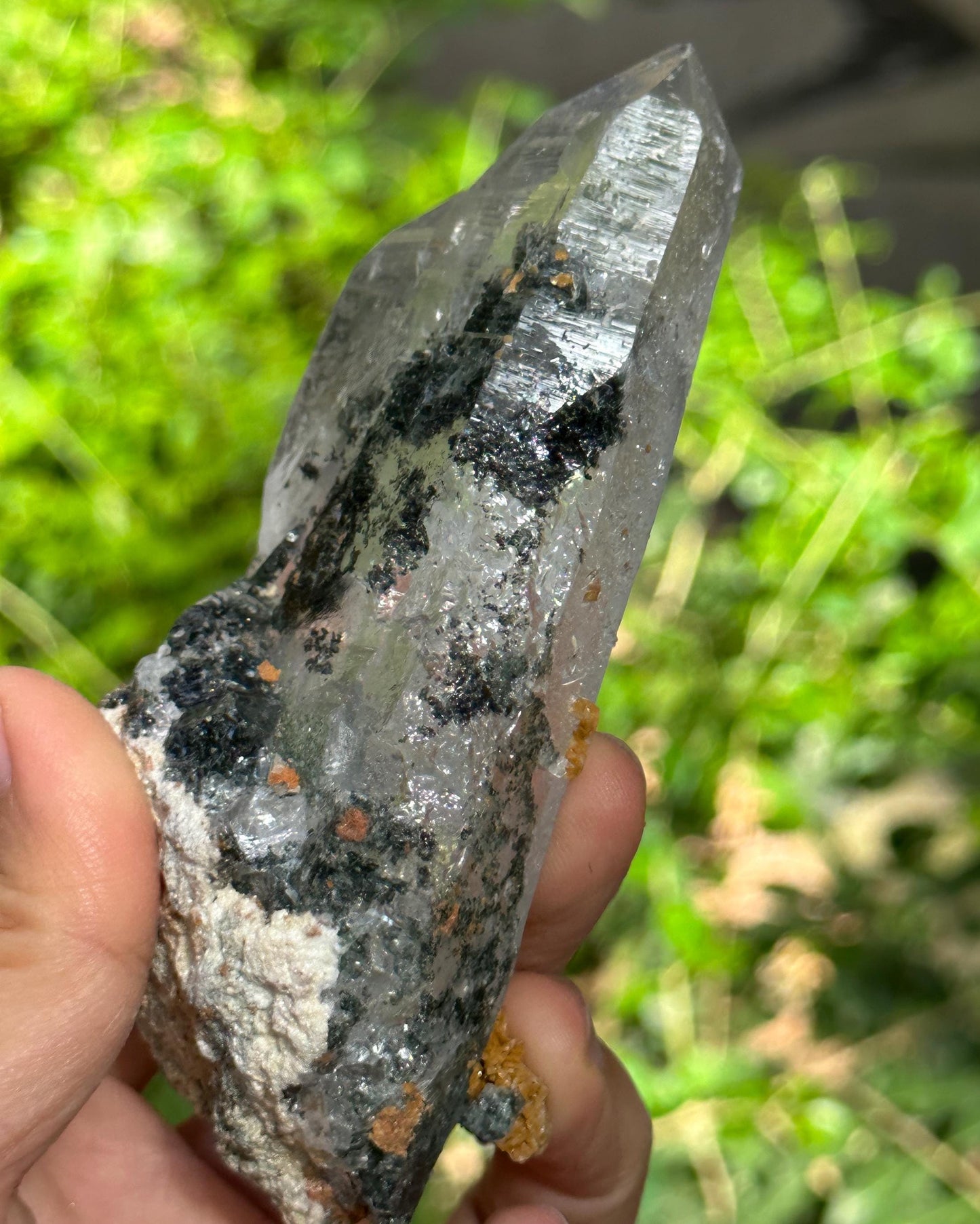 Raw Shining Twins Green Phantom Quartz Crystal/Chlorite Quartz Inclusion/Tibet Energy Crystal/Crystal Collection/Meditation/Healing-201 g