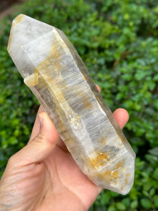 Golden Himalayan Double Terminated Quartz Aura Crystal/Tibet Energy Crystal/Display/Meditation/Collection/Specimen-595 g