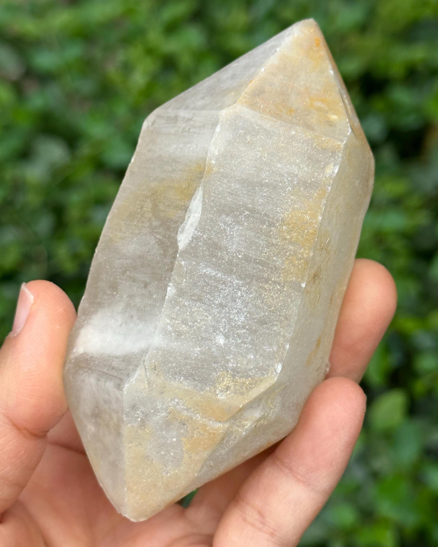 Himalayan Double Terminated Golden Quartz Aura Crystal/Tibet Energy Crystal/Display/Meditation/Collection/Specimen-272 g