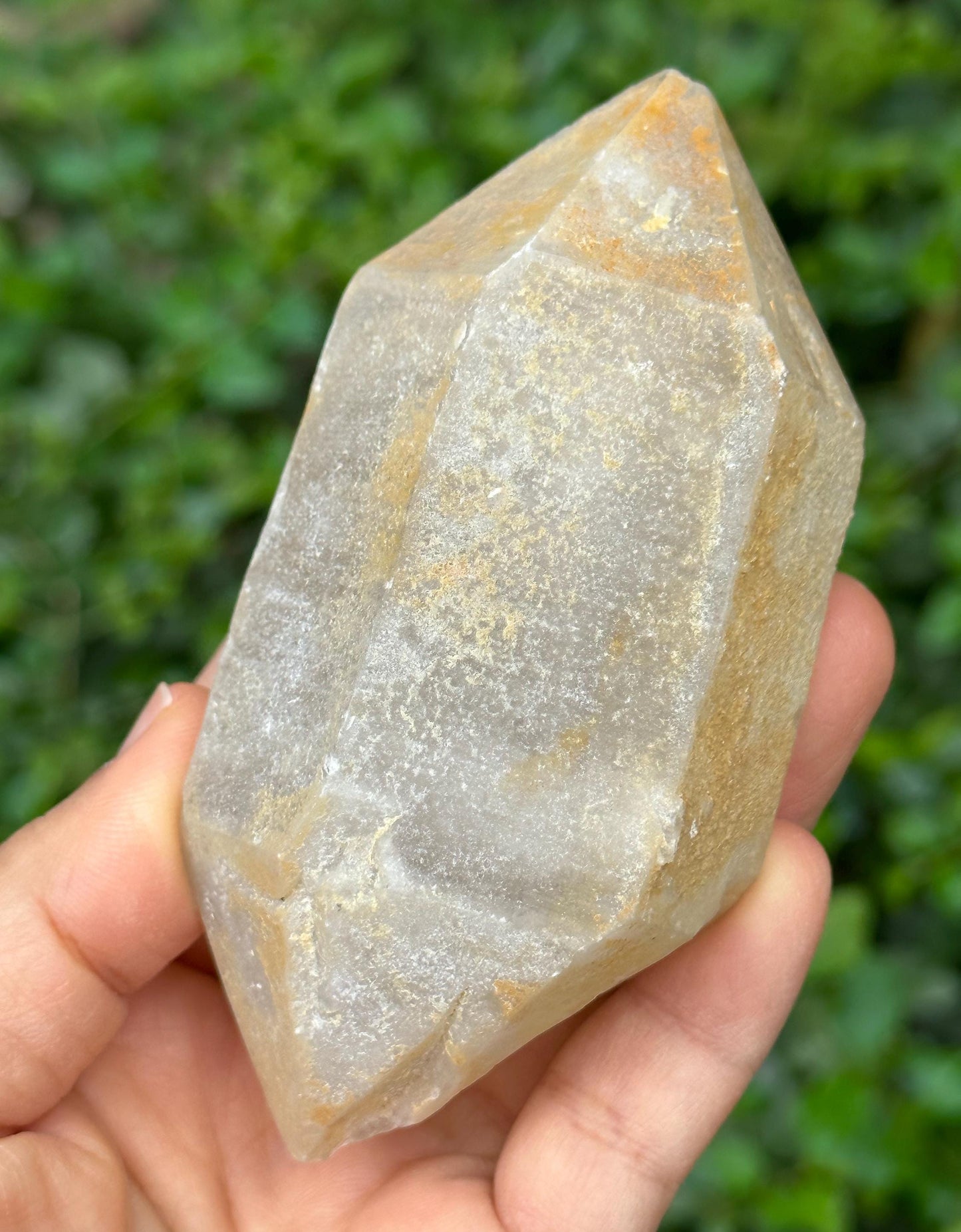 Himalayan Double Terminated Golden Quartz Aura Crystal/Tibet Energy Crystal/Display/Meditation/Collection/Specimen-272 g