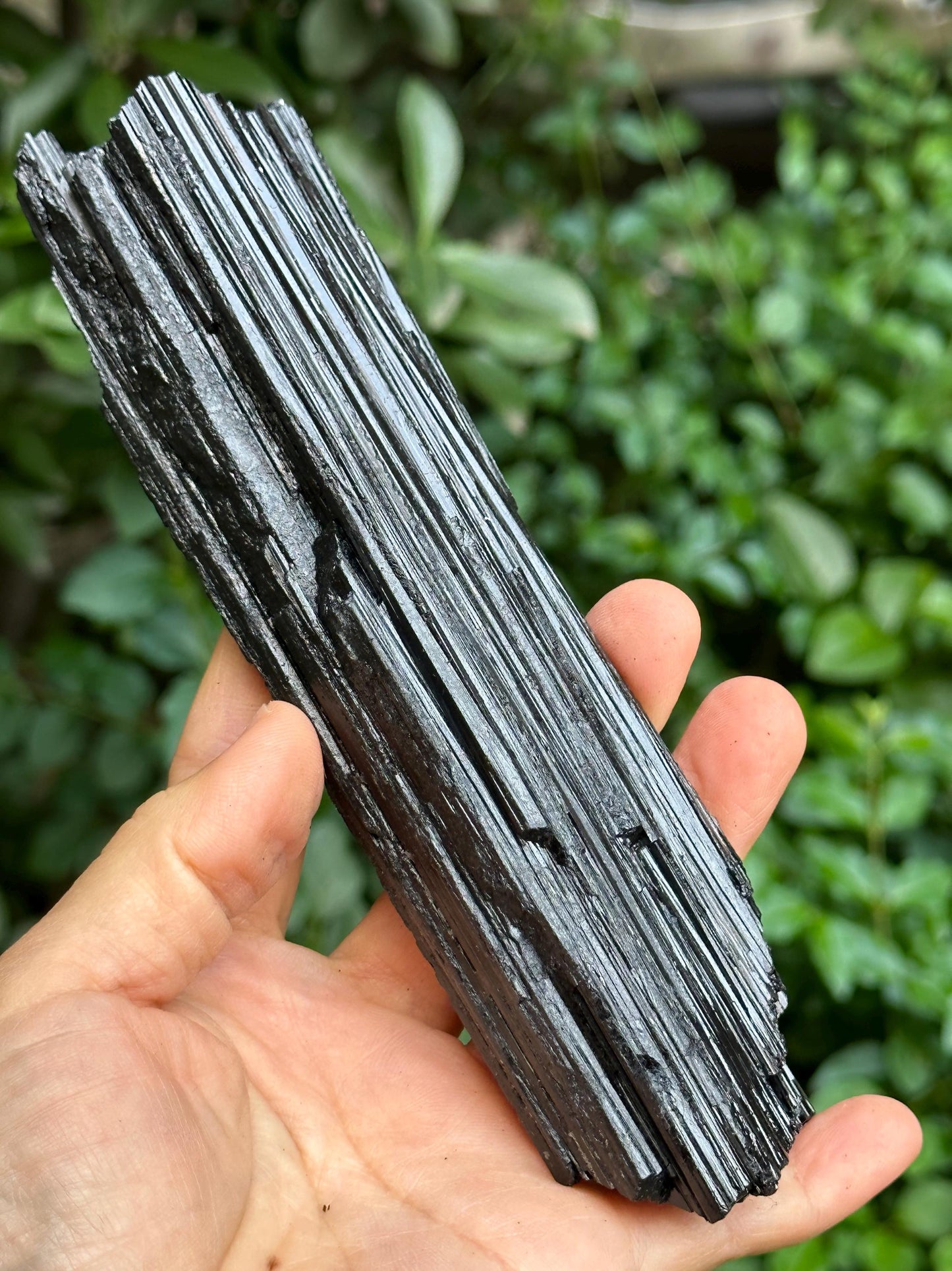 LONG Raw Black Tourmaline Crystal/Shining Tourmaline Specimen/Rough Tourmaline Specimen/Collection/Meditation/Healing-269 g