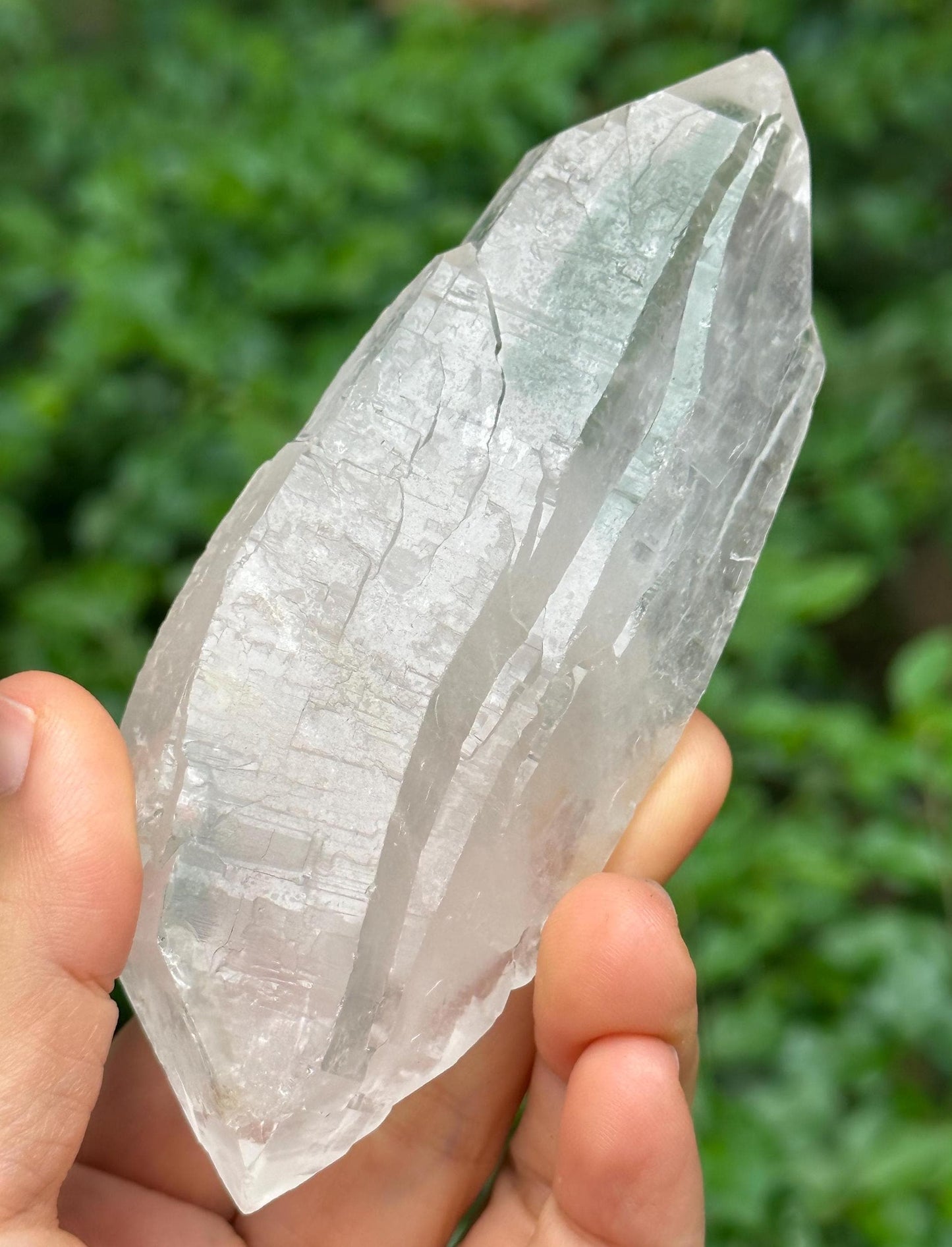 Natural Clear Double Terminated Mosaic Quartz Crystal Point/Energy Crystal/Healing Crystal/Meditation Crystal-200 g