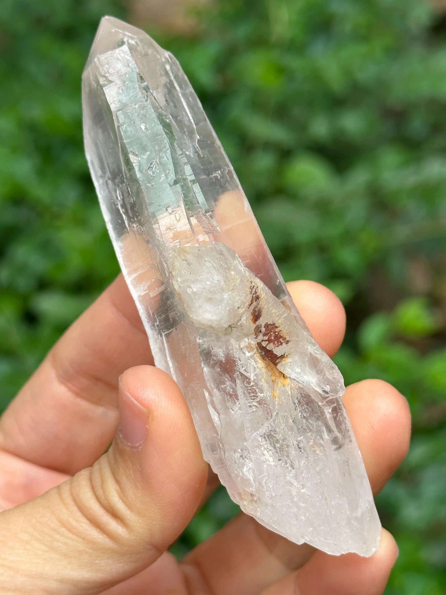 Natural Clear Double Terminated Mosaic Quartz Crystal Point/Energy Crystal/Healing Crystal/Meditation Crystal-81  g