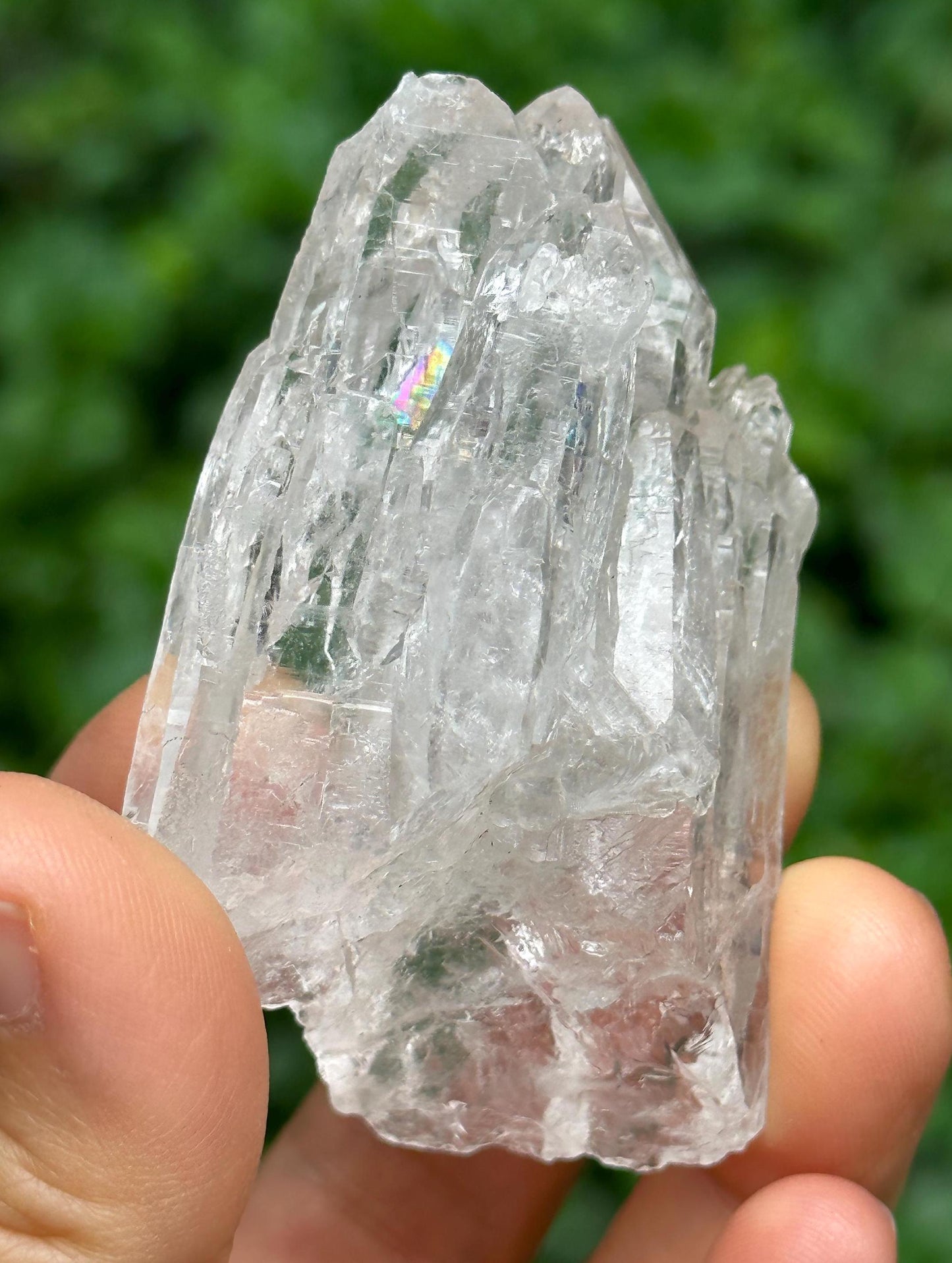 Shining Rainbow Himalayan Quartz Crystal Cluster from Pakistan/Crystal Healing/Meditation/Worry Stone-74 g