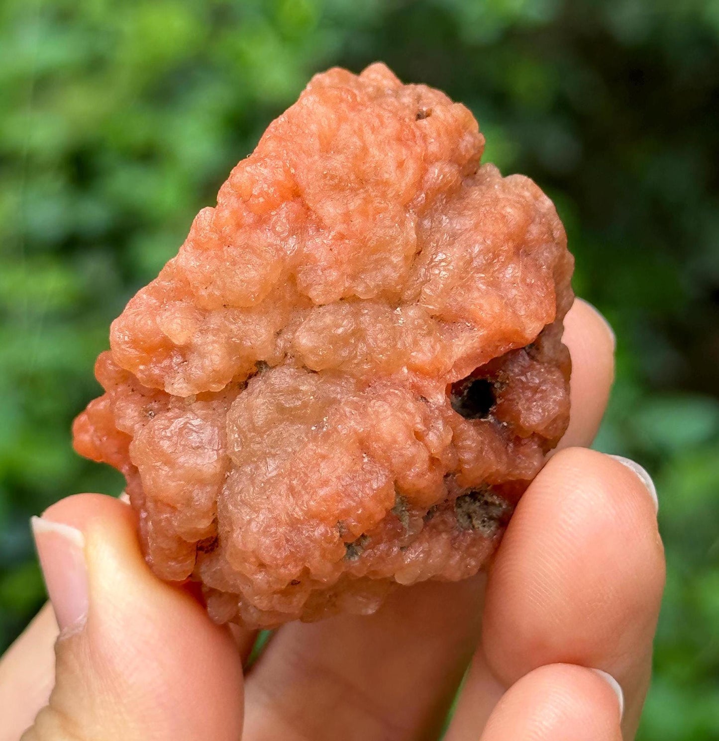 Rare Pink Quartz Crystal Geode/Tangerine Hematite Crystal Cluster/Energy Quartz/Meditation/Pink Stone-61 g