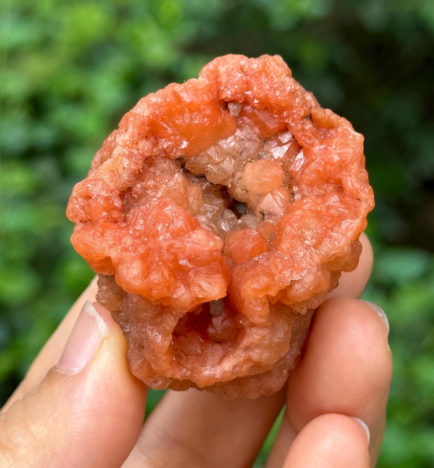 Rare Pink Quartz Crystal Geode/Tangerine Hematite Crystal Cluster/Energy Quartz/Meditation/Pink Stone-61 g