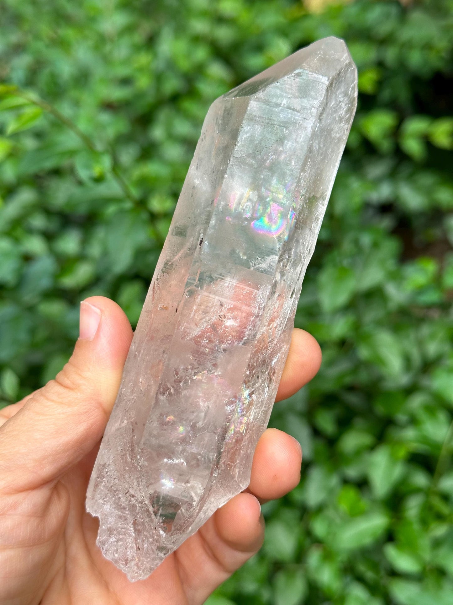 Natural Himalayan Rainbow Quartz Crystal Point/Quartz Inclusion/Energy Crystal/Healing Crystal/Meditation Crystal-220 g