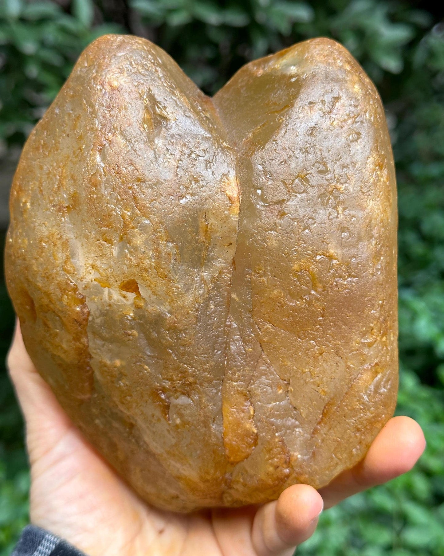 Natural Tantric Twins Golden Surface River Tumbled Quartz Crystal Point/Energy Crystal/Tangerine Quartz/Yellow Stone/Special gift-1760 g