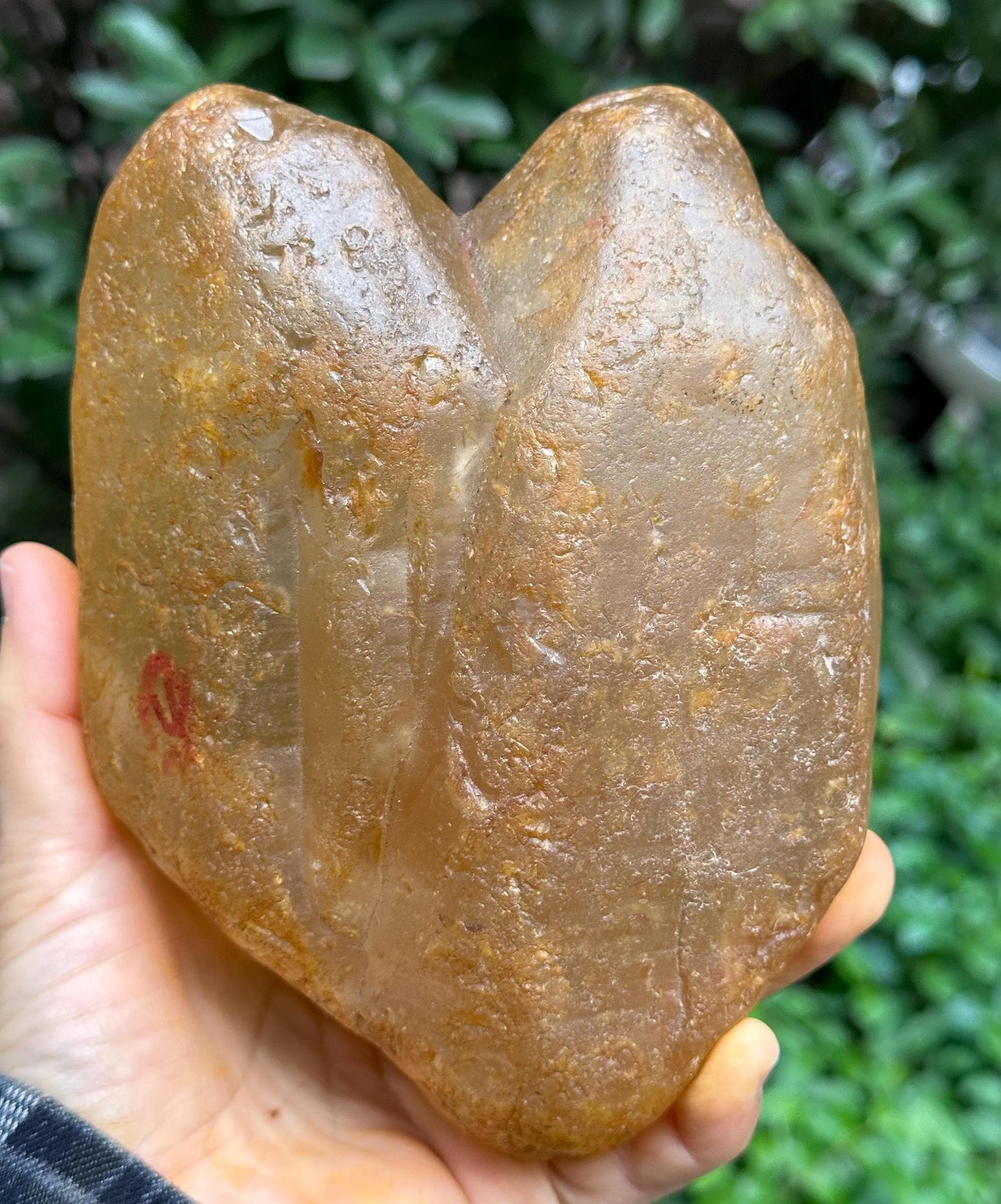 Natural Tantric Twins Golden Surface River Tumbled Quartz Crystal Point/Energy Crystal/Tangerine Quartz/Yellow Stone/Special gift-1760 g