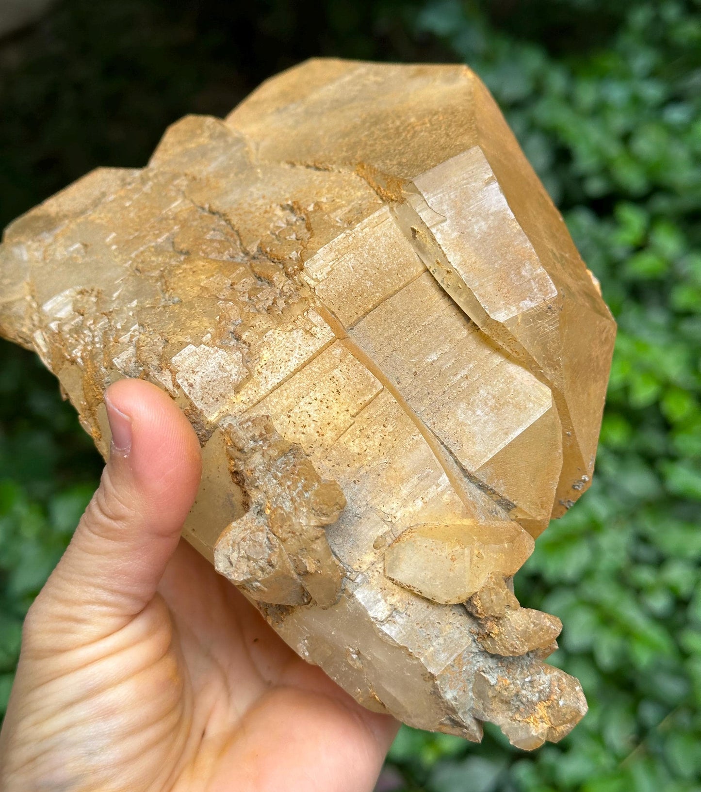 Golden Rainbow Himalayan Double Terminated Aura Quartz Crystal/Tibet Energy Crystal/Reiki/Healing/Meditation/Collection/Specimen-1416 g