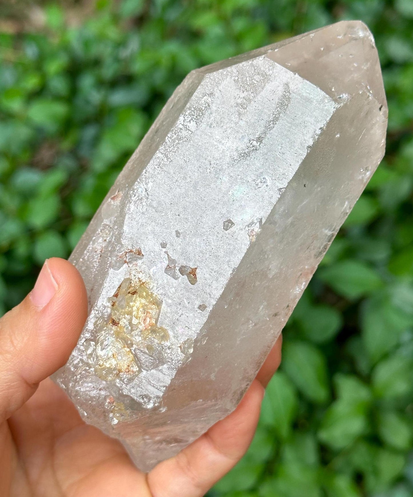 Clear Rainbow Himalayan Record-keeper Quartz Crystal Point/Energy Crystal/Reiki/Healing/Meditation-478 g