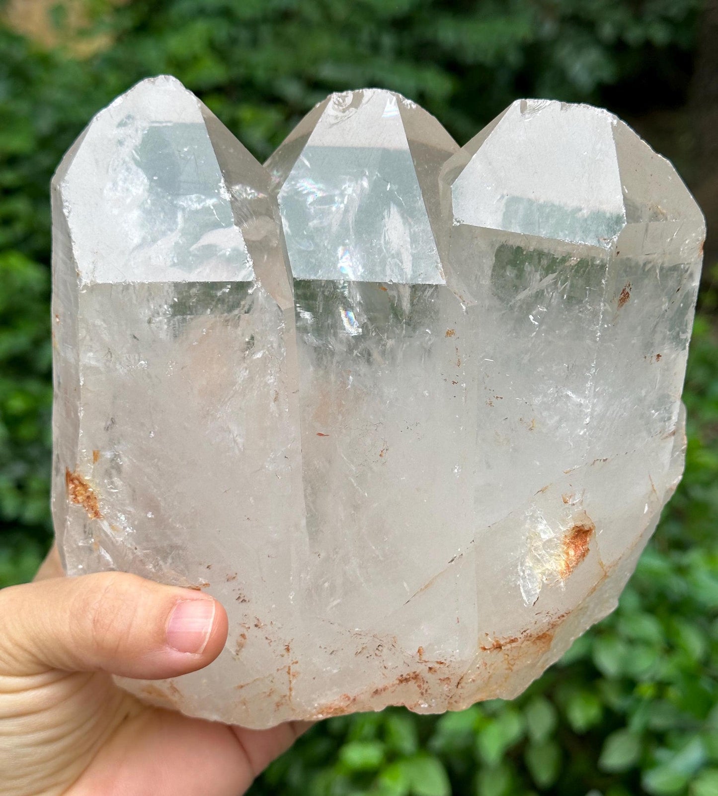 Large Clear Tantric Twins Master Record-keeper Quartz Crystal Point/Energy Crystal/Reiki/Healing Crystal/Meditation-1586 g