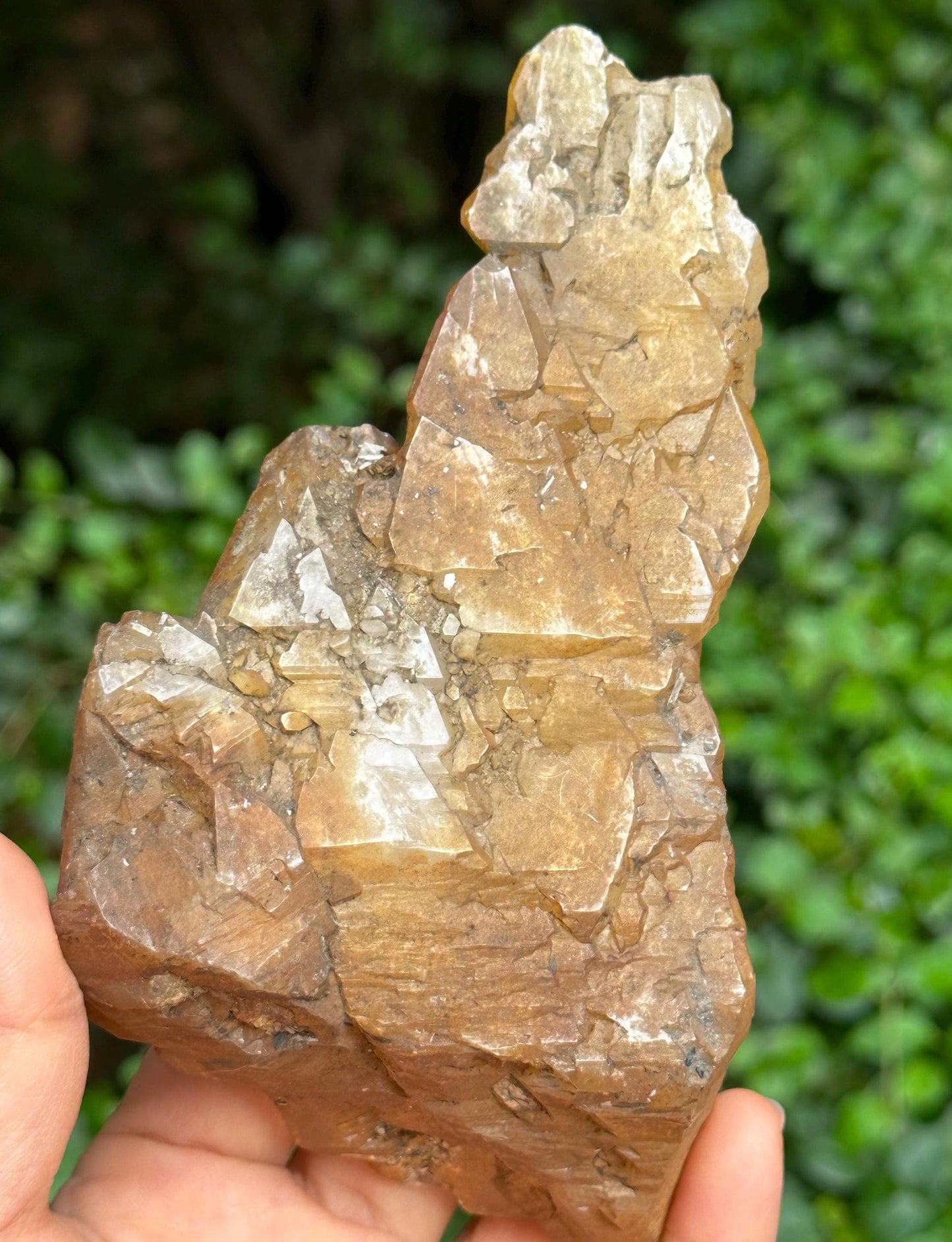 Golden Himalayan Quartz Double Terminated Aura Crystal/Tibet Energy Crystal/Reiki/Healing/Meditation/Collection/Specimen-380 g