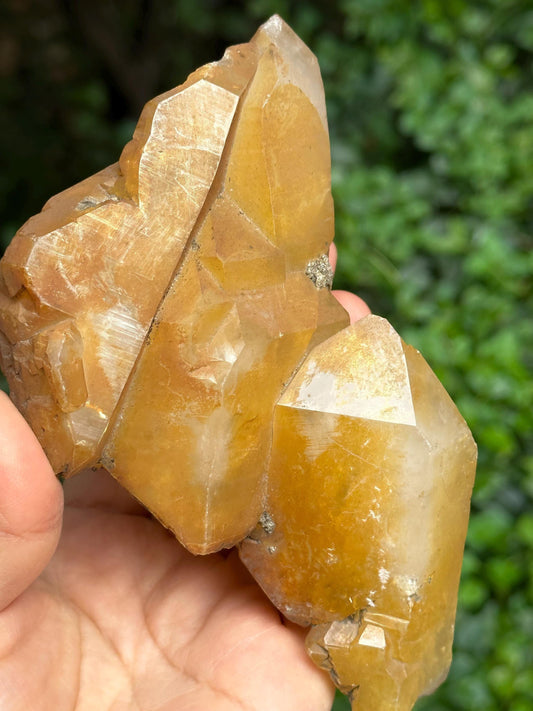 Golden Himalayan Quartz Double Terminated Aura Crystal/Tibet Energy Crystal/Reiki/Healing/Meditation/Collection/Specimen-380 g