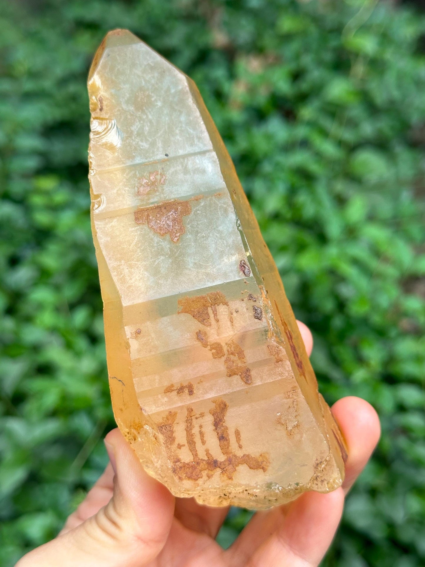 Rare Natural Golden Surface Lemurian Seeds Quartz Crystal Point/Golden Hematite Quartz/Tangerine Crystal/Special Gift/Mediation-343 g