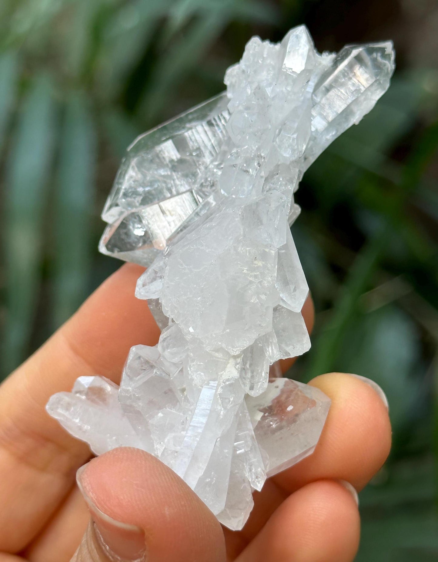 Clear Himalayan Faden Quartz Crystal from Pakistan/Double Terminated Crystal Cluster/Crystal Healing/Meditation/Worry Stone-54 g