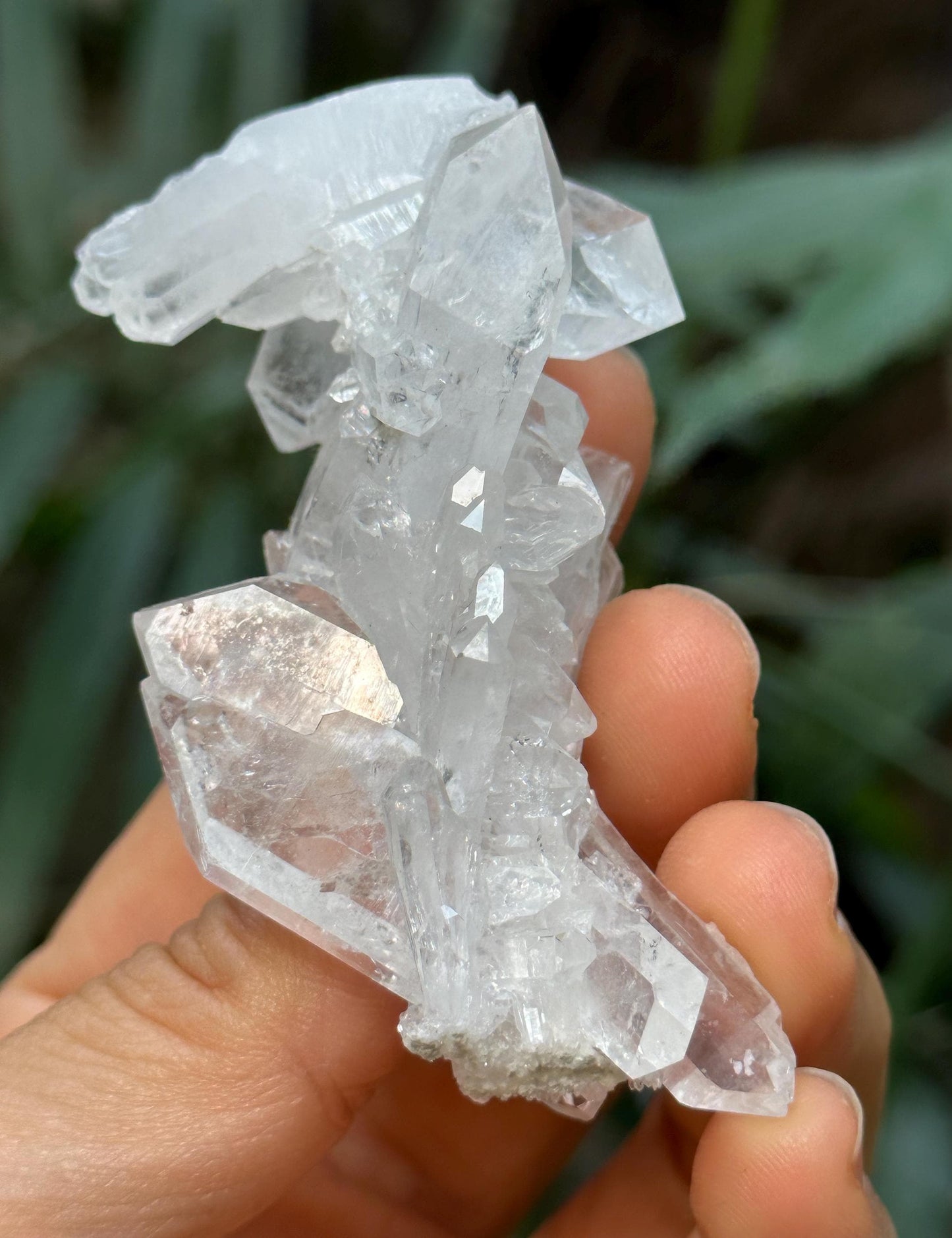 Clear Himalayan Faden Quartz Crystal from Pakistan/Double Terminated Crystal Cluster/Crystal Healing/Meditation/Worry Stone-54 g