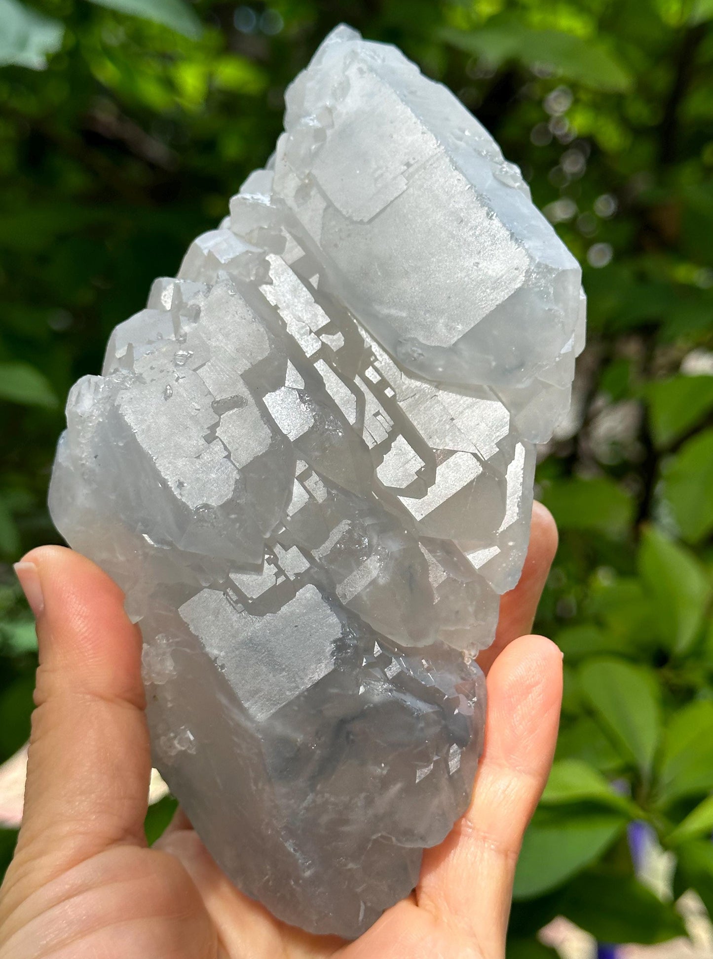 Rough DT Elestial Castle Quartz Crystal with Blue Dumortierite Including/Blue Rutile Needle Included/Inclusion Quartz-725 g